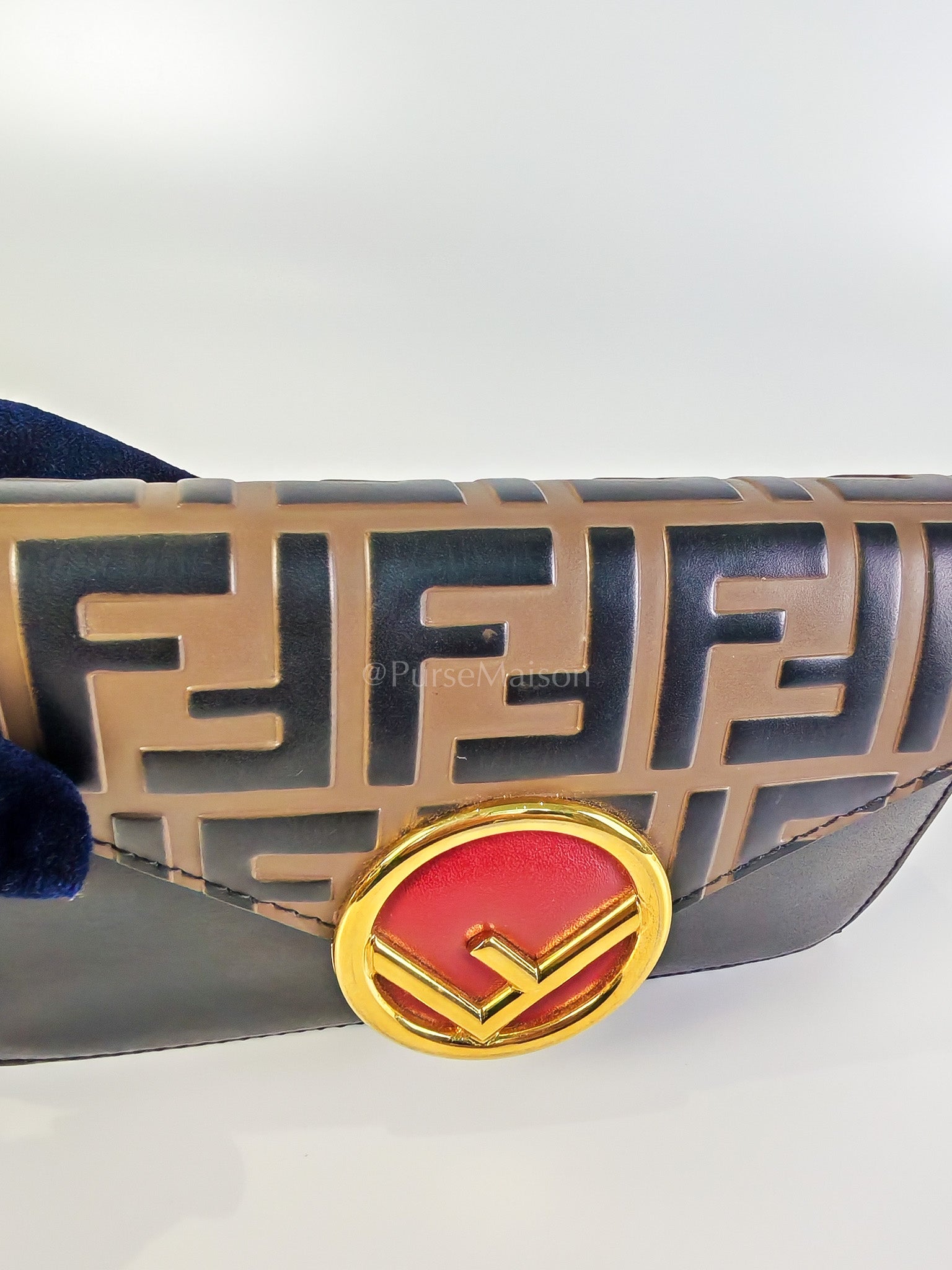 Marron Zucca F Convertible Belt Bag in Black With Chain | Purse Maison Luxury Bags Shop