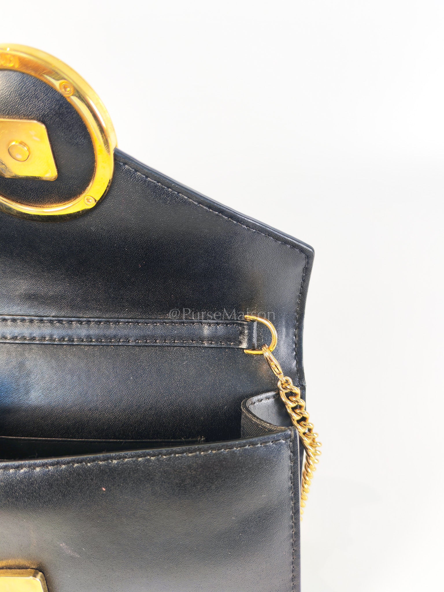 Marron Zucca F Convertible Belt Bag in Black With Chain | Purse Maison Luxury Bags Shop