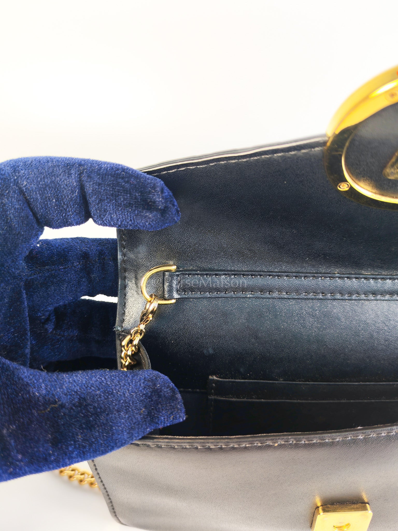 Marron Zucca F Convertible Belt Bag in Black With Chain | Purse Maison Luxury Bags Shop