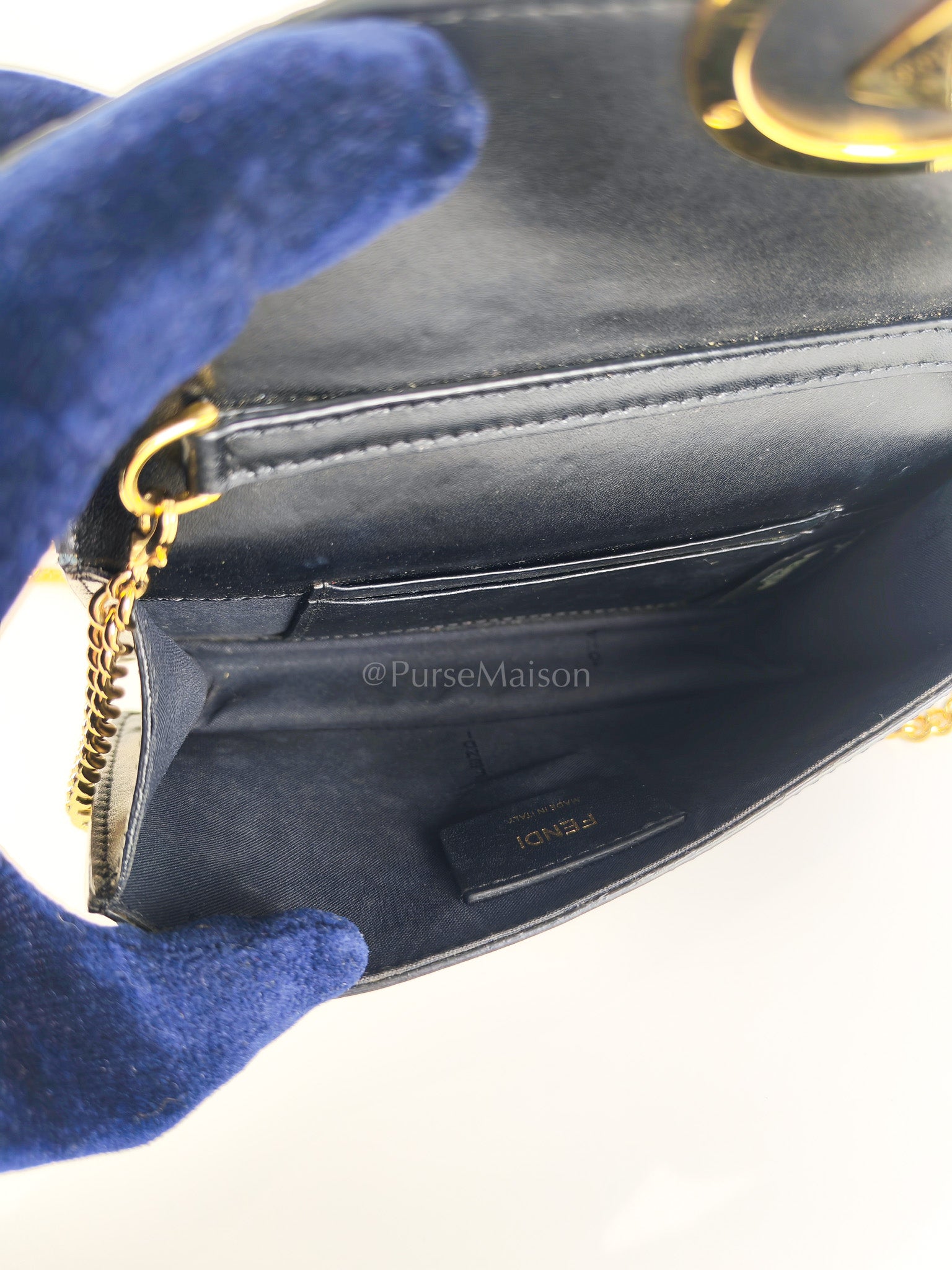 Marron Zucca F Convertible Belt Bag in Black With Chain | Purse Maison Luxury Bags Shop