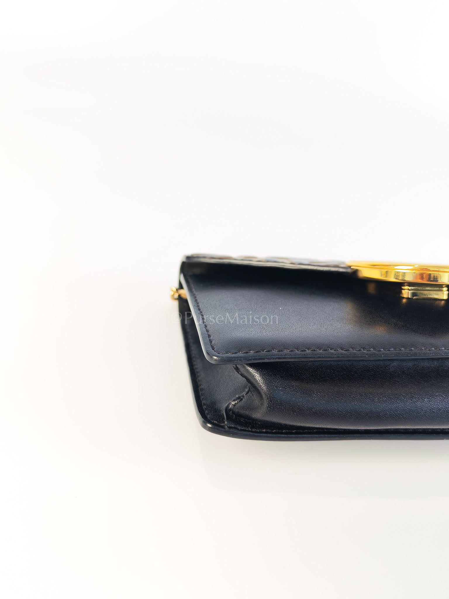 Marron Zucca F Convertible Belt Bag in Black With Chain | Purse Maison Luxury Bags Shop