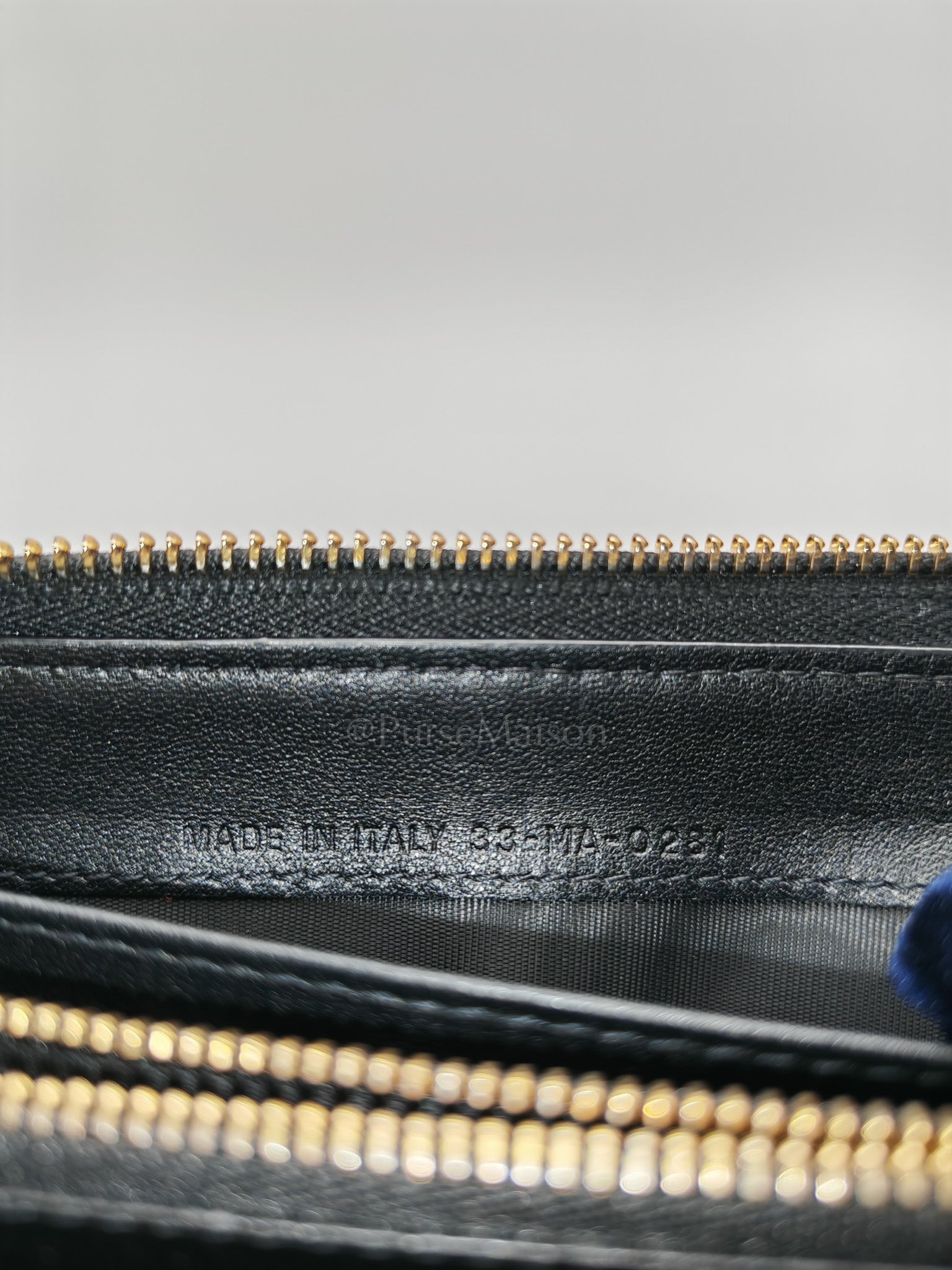 Voyaguer in Black Cannage Lambskin Leather Long Zip Wallet