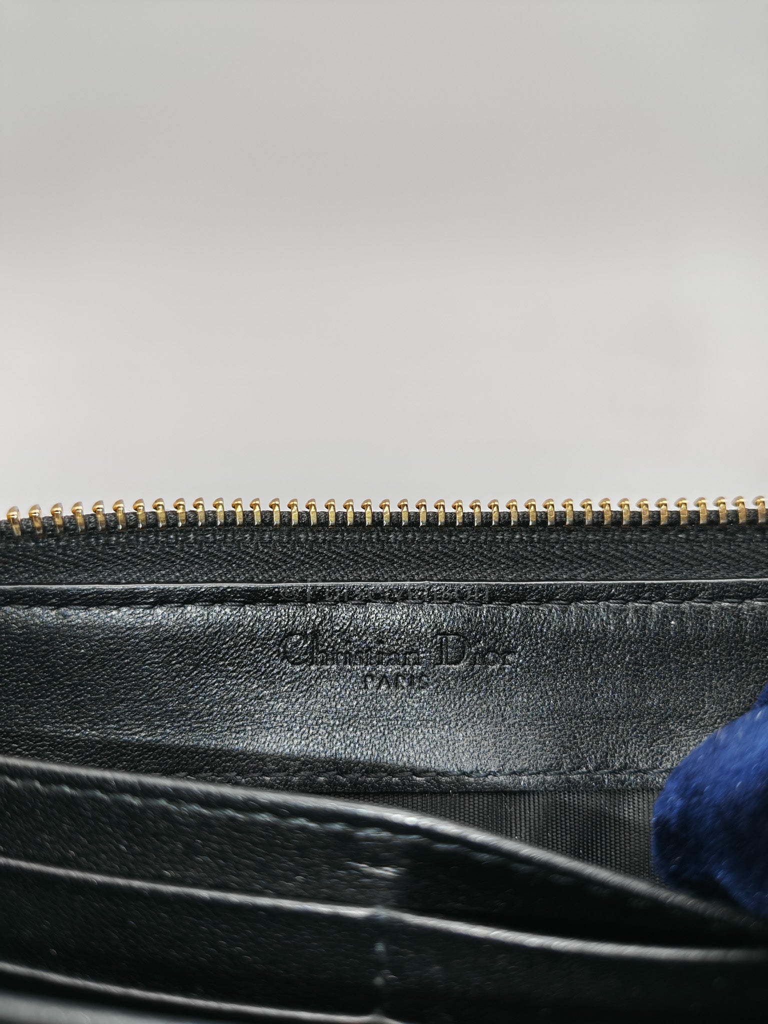 Voyaguer in Black Cannage Lambskin Leather Long Zip Wallet