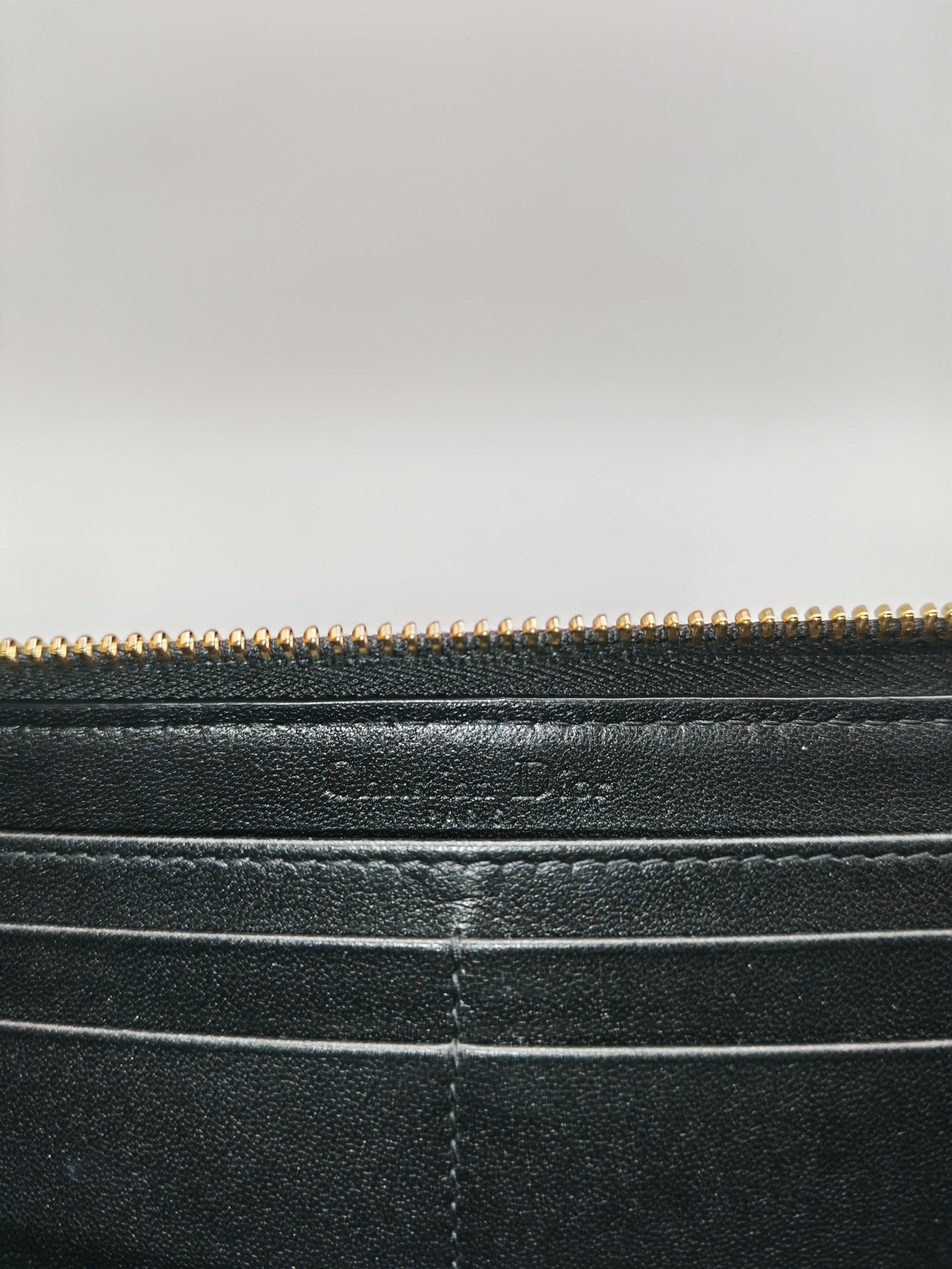 Voyaguer in Black Cannage Lambskin Leather Long Zip Wallet