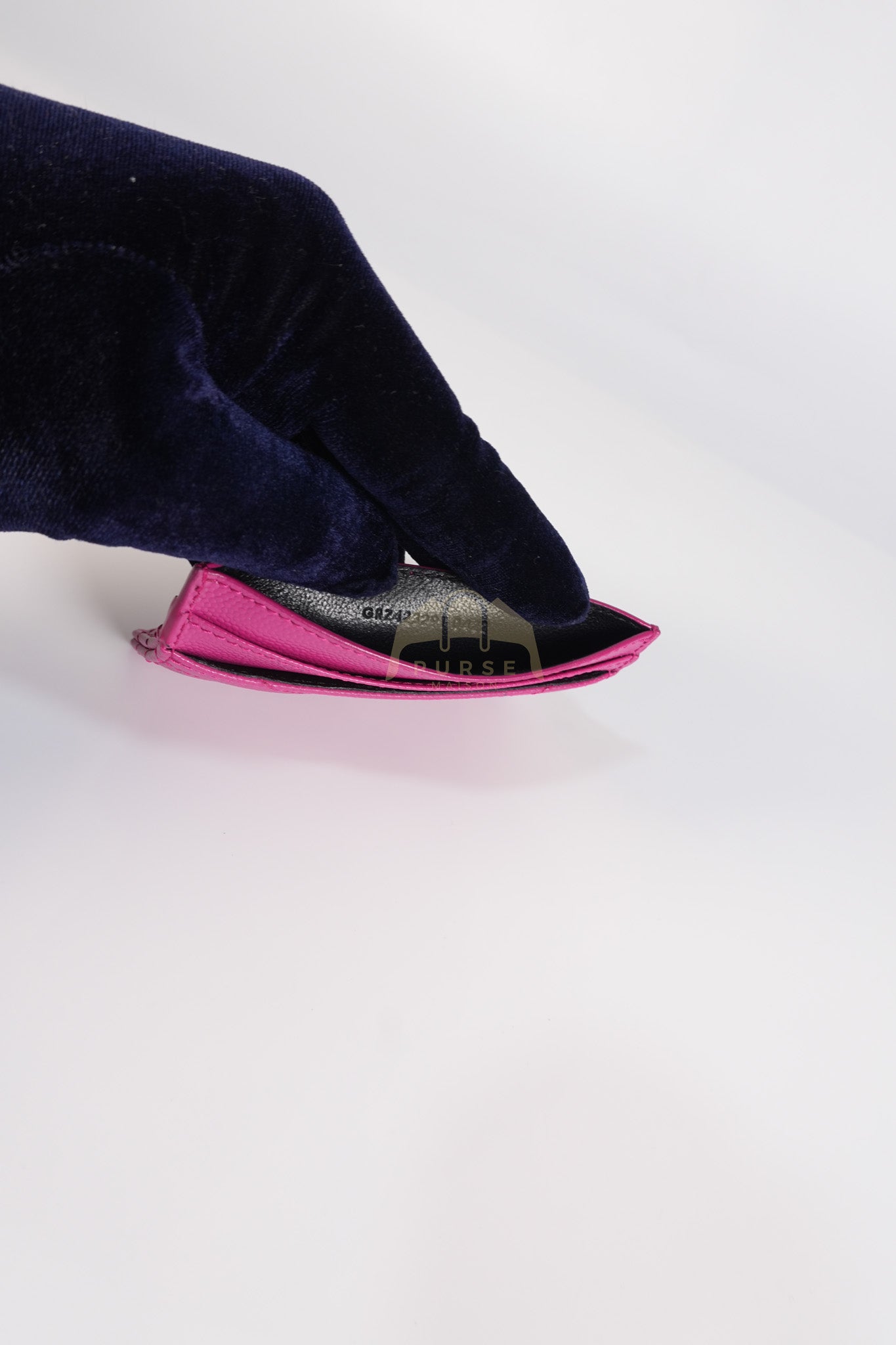 Matelasse Card Holder in Pink Grain De Poudre Leather & Gold Hardware | Purse Maison Luxury Bags Shop