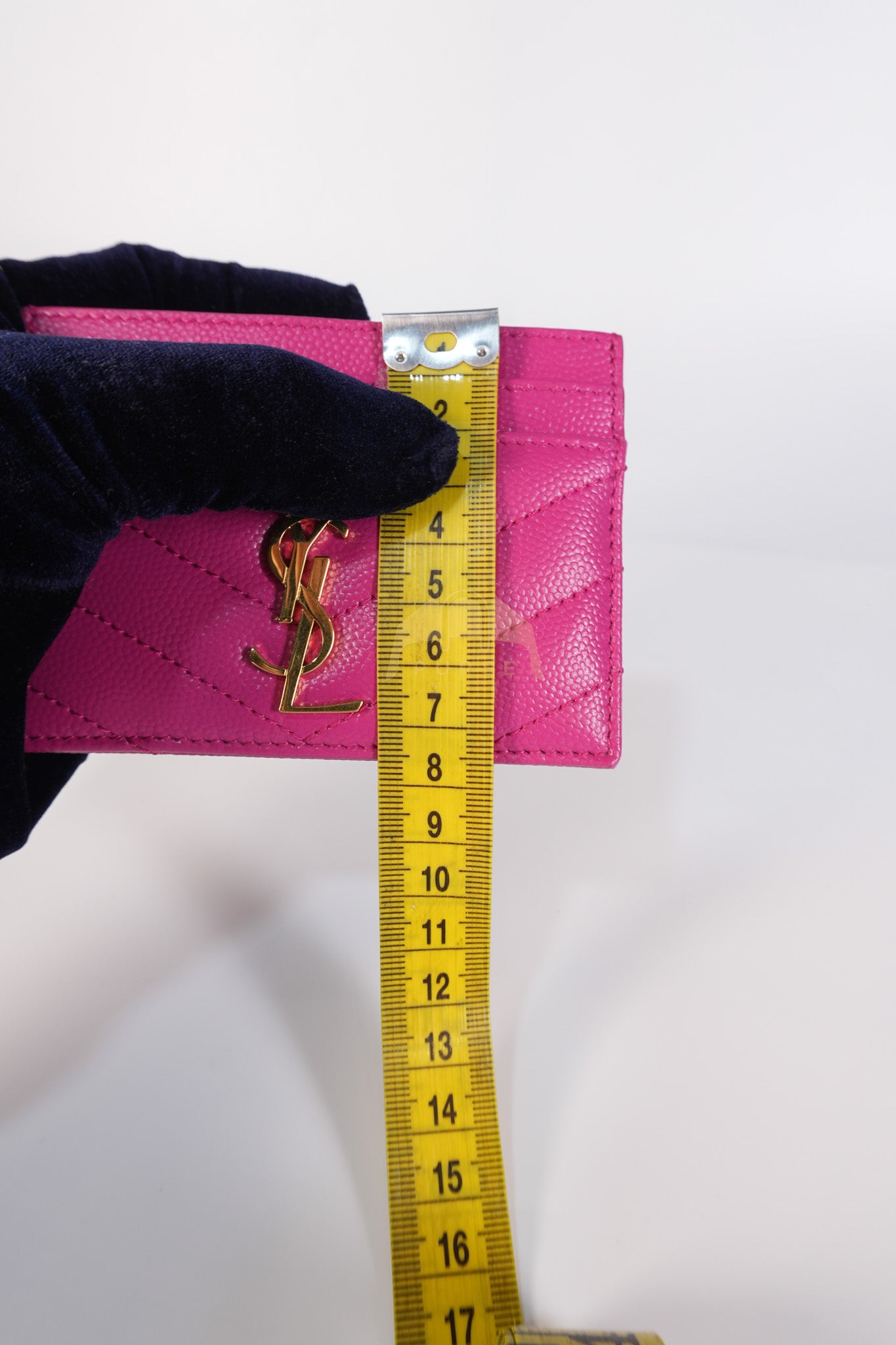 Matelasse Card Holder in Pink Grain De Poudre Leather & Gold Hardware | Purse Maison Luxury Bags Shop