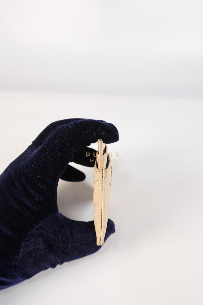 Matelasse Leather in Beige Monogram Card Holder | Purse Maison Luxury Bags Shop