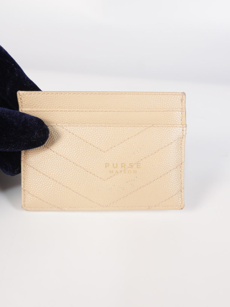 Matelasse Leather in Beige Monogram Card Holder | Purse Maison Luxury Bags Shop