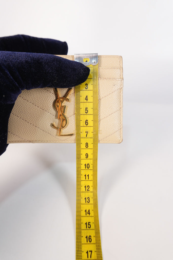 Matelasse Leather in Beige Monogram Card Holder | Purse Maison Luxury Bags Shop