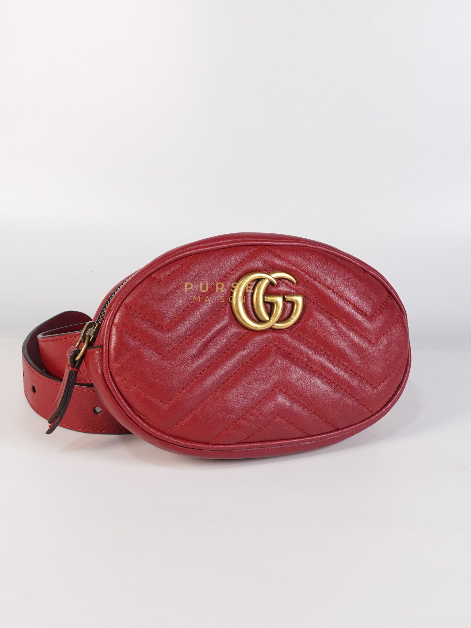 Matelasse Red Marmont Belt Bag | Purse Maison Luxury Bags Shop