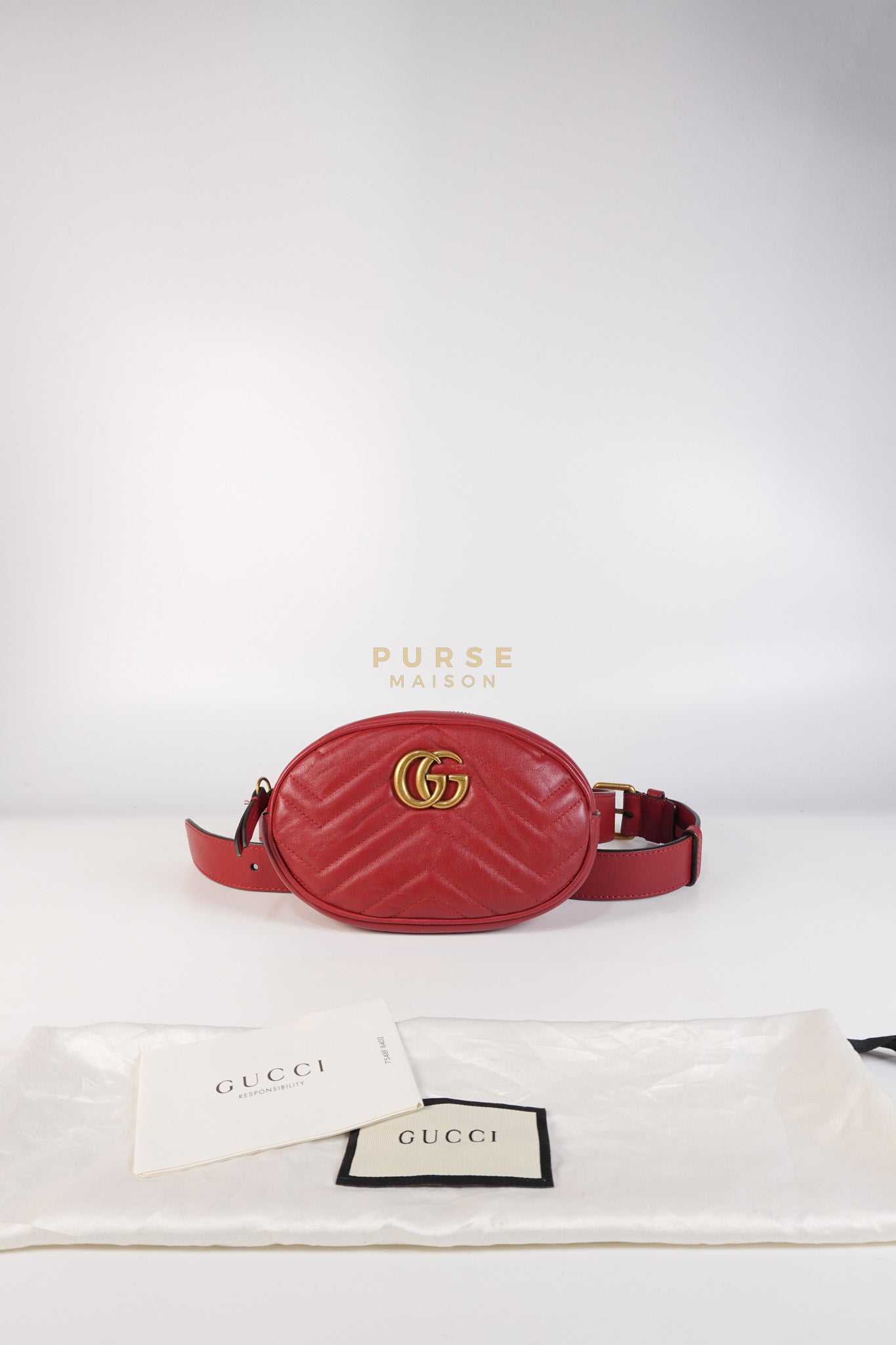 Matelasse Red Marmont Belt Bag | Purse Maison Luxury Bags Shop