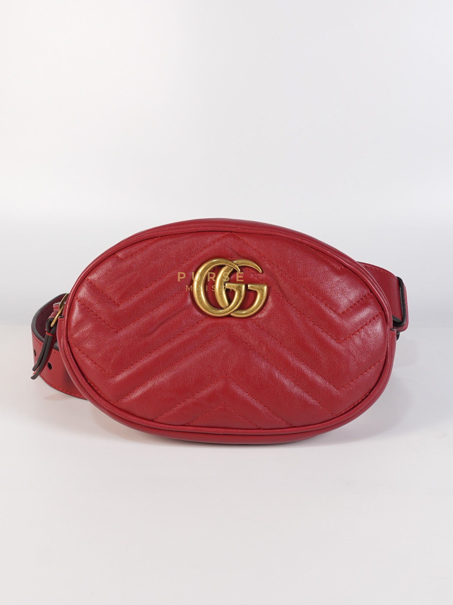 Matelasse Red Marmont Belt Bag | Purse Maison Luxury Bags Shop