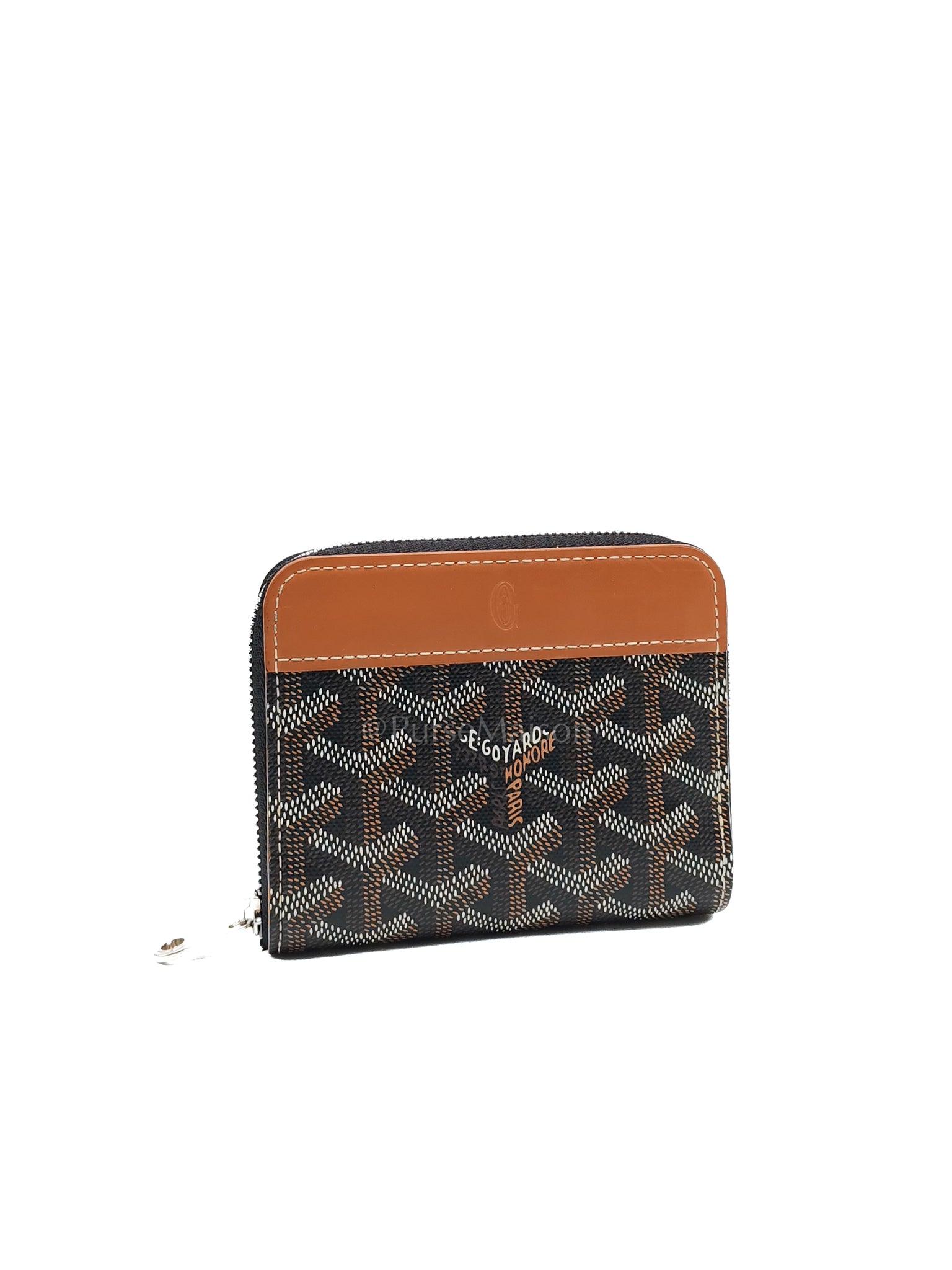 Matignon PM Zip Wallet in Tan Goyardine Canvas | Purse Maison Luxury Bags Shop