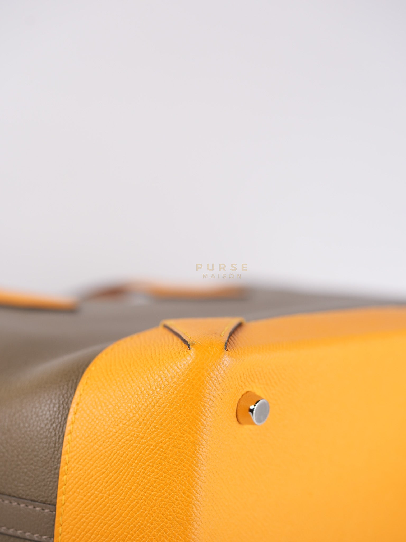 Maxibox Cabas 30 Origan Evercolor and Moutarde Epsom Dual Color Palladium Hardware Handbag Stamp X (2016) | Purse Maison Luxury Bags Shop