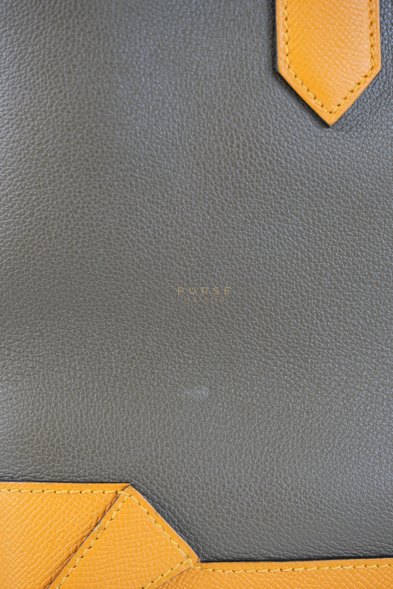 Maxibox Cabas 30 Origan Evercolor and Moutarde Epsom Dual Color Palladium Hardware Handbag Stamp X (2016) | Purse Maison Luxury Bags Shop