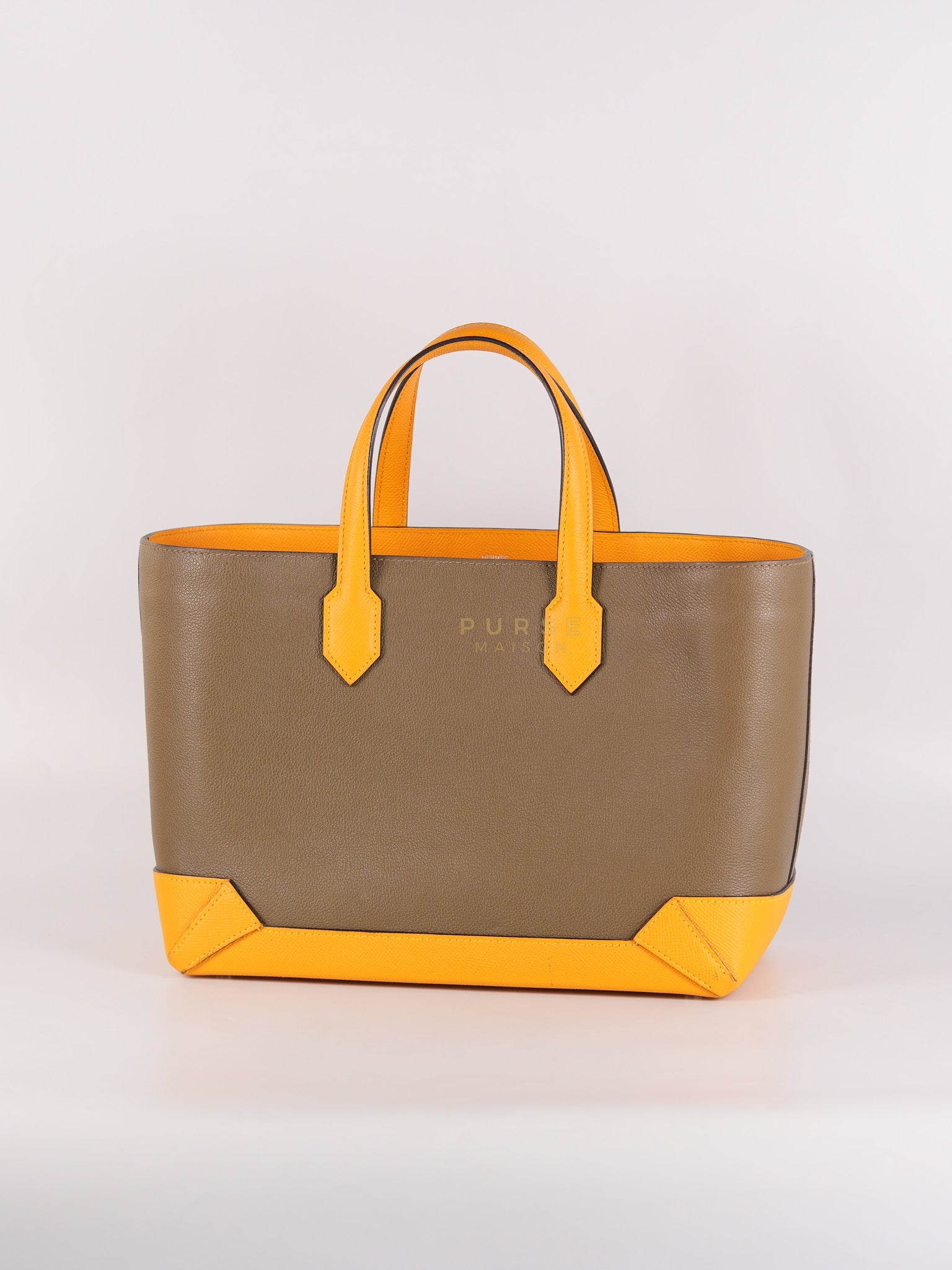 Maxibox Cabas 30 Origan Evercolor and Moutarde Epsom Dual Color Palladium Hardware Handbag Stamp X (2016) | Purse Maison Luxury Bags Shop