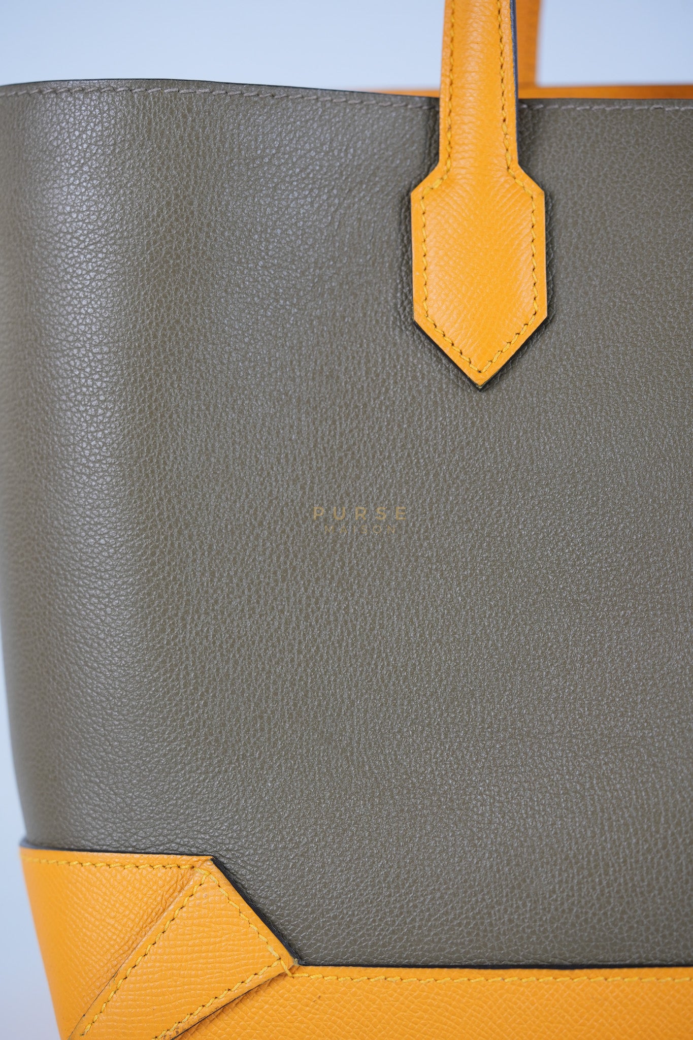 Maxibox Cabas 30 Origan Evercolor and Moutarde Epsom Dual Color Palladium Hardware Handbag Stamp X (2016) | Purse Maison Luxury Bags Shop