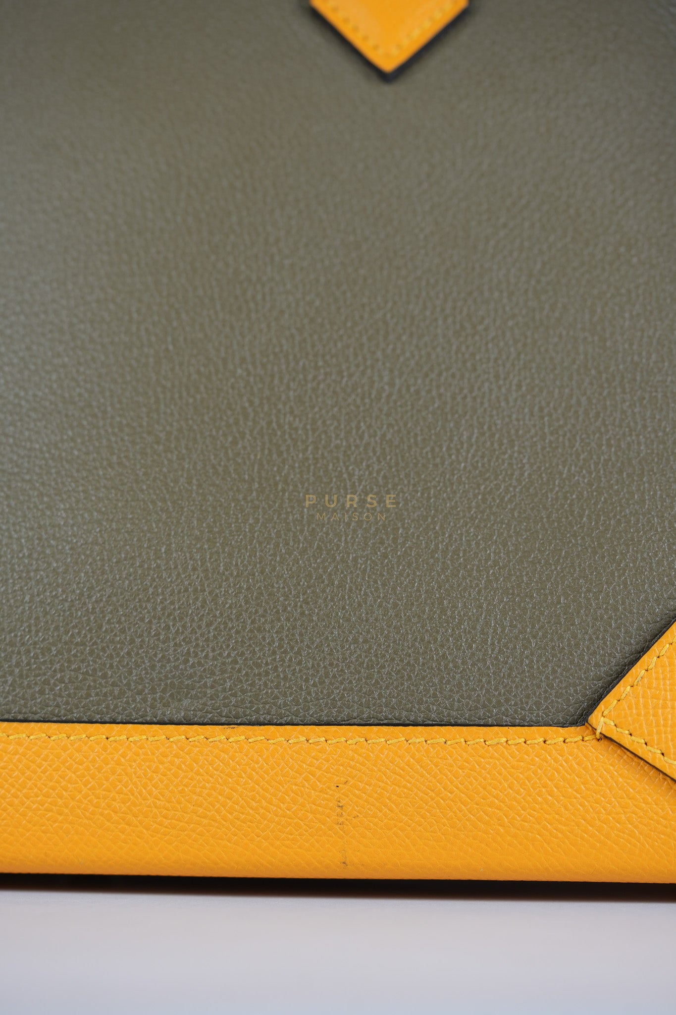 Maxibox Cabas 30 Origan Evercolor and Moutarde Epsom Dual Color Palladium Hardware Handbag Stamp X (2016) | Purse Maison Luxury Bags Shop