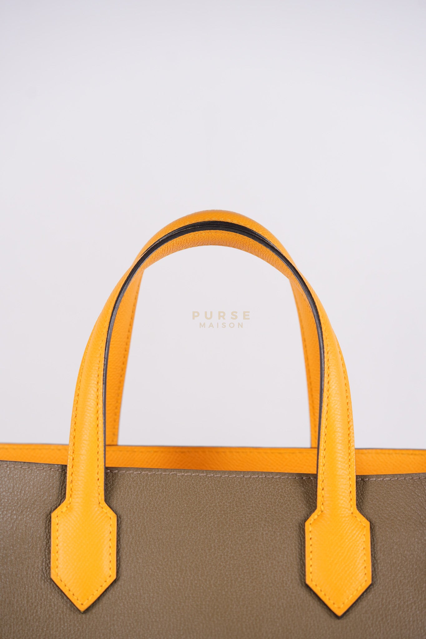 Maxibox Cabas 30 Origan Evercolor and Moutarde Epsom Dual Color Palladium Hardware Handbag Stamp X (2016) | Purse Maison Luxury Bags Shop