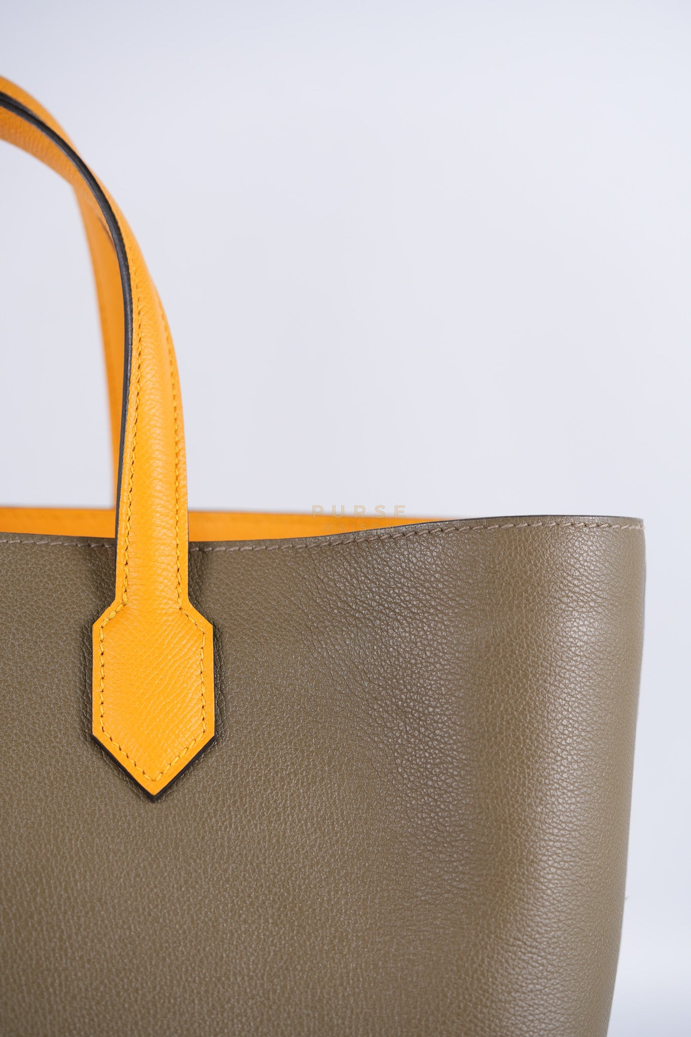 Maxibox Cabas 30 Origan Evercolor and Moutarde Epsom Dual Color Palladium Hardware Handbag Stamp X (2016) | Purse Maison Luxury Bags Shop