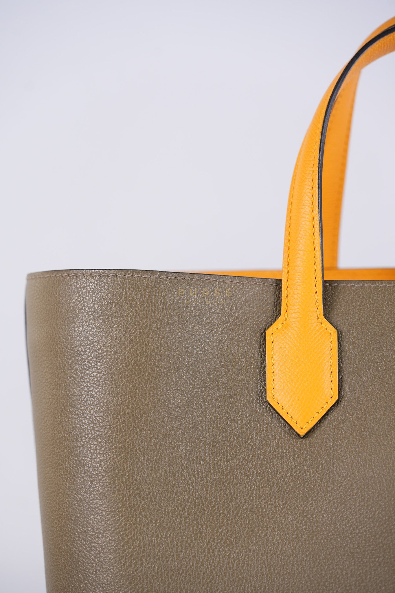 Maxibox Cabas 30 Origan Evercolor and Moutarde Epsom Dual Color Palladium Hardware Handbag Stamp X (2016) | Purse Maison Luxury Bags Shop
