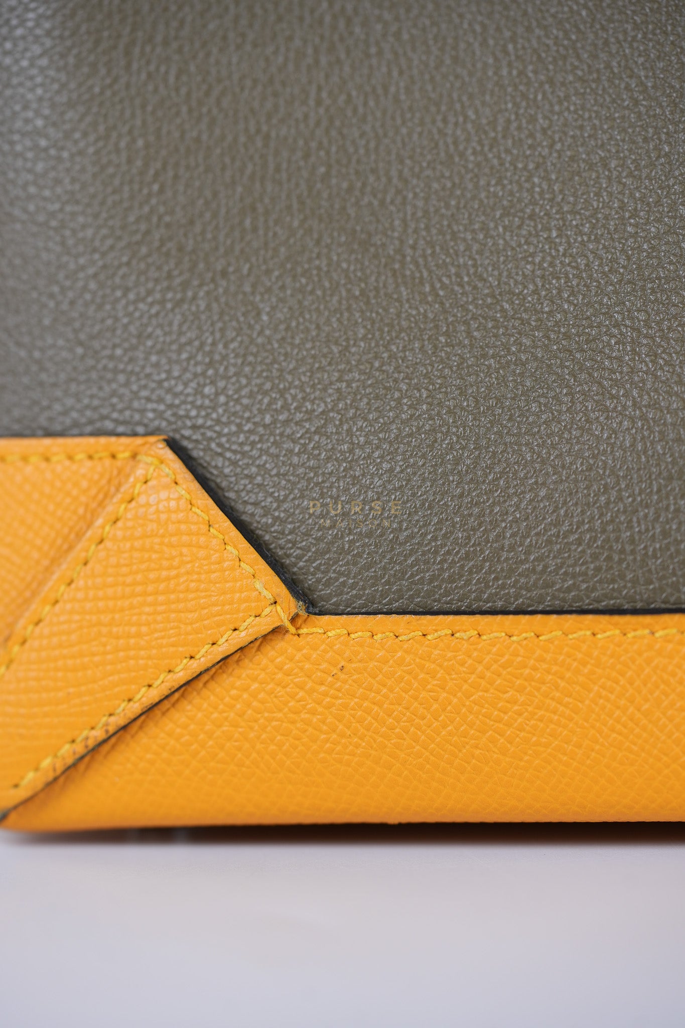 Maxibox Cabas 30 Origan Evercolor and Moutarde Epsom Dual Color Palladium Hardware Handbag Stamp X (2016) | Purse Maison Luxury Bags Shop