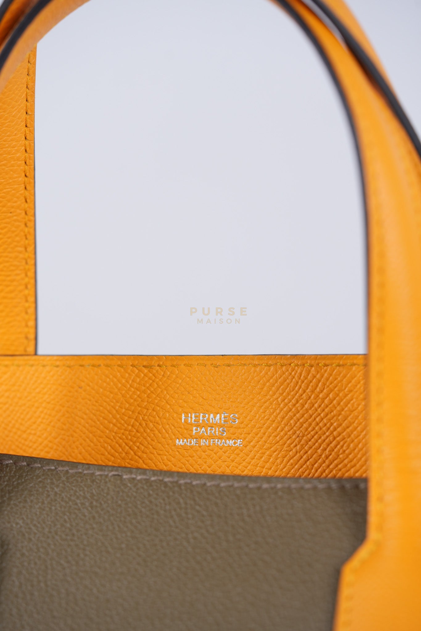 Maxibox Cabas 30 Origan Evercolor and Moutarde Epsom Dual Color Palladium Hardware Handbag Stamp X (2016) | Purse Maison Luxury Bags Shop