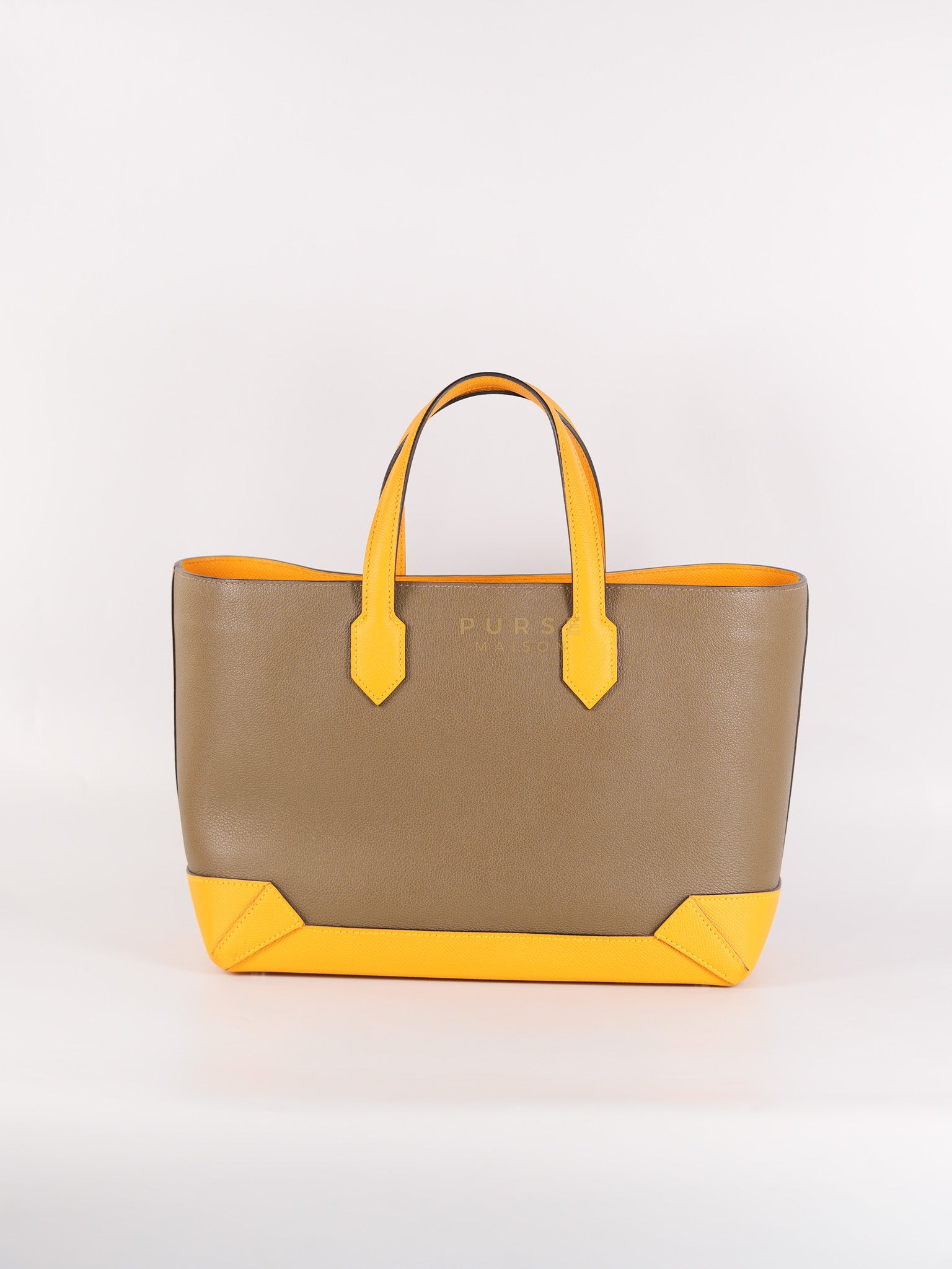 Maxibox Cabas 30 Origan Evercolor and Moutarde Epsom Dual Color Palladium Hardware Handbag Stamp X (2016) | Purse Maison Luxury Bags Shop