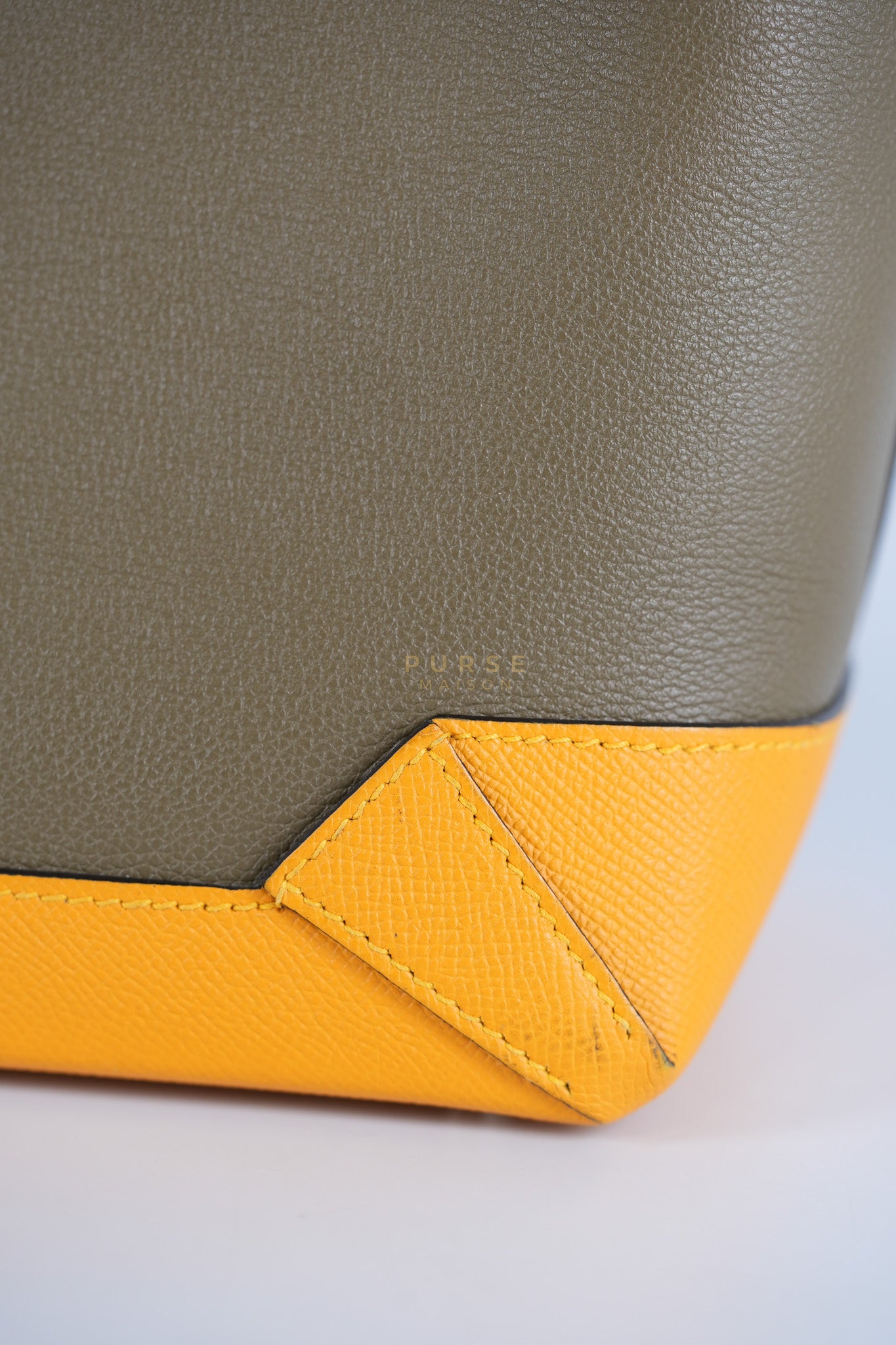 Maxibox Cabas 30 Origan Evercolor and Moutarde Epsom Dual Color Palladium Hardware Handbag Stamp X (2016) | Purse Maison Luxury Bags Shop