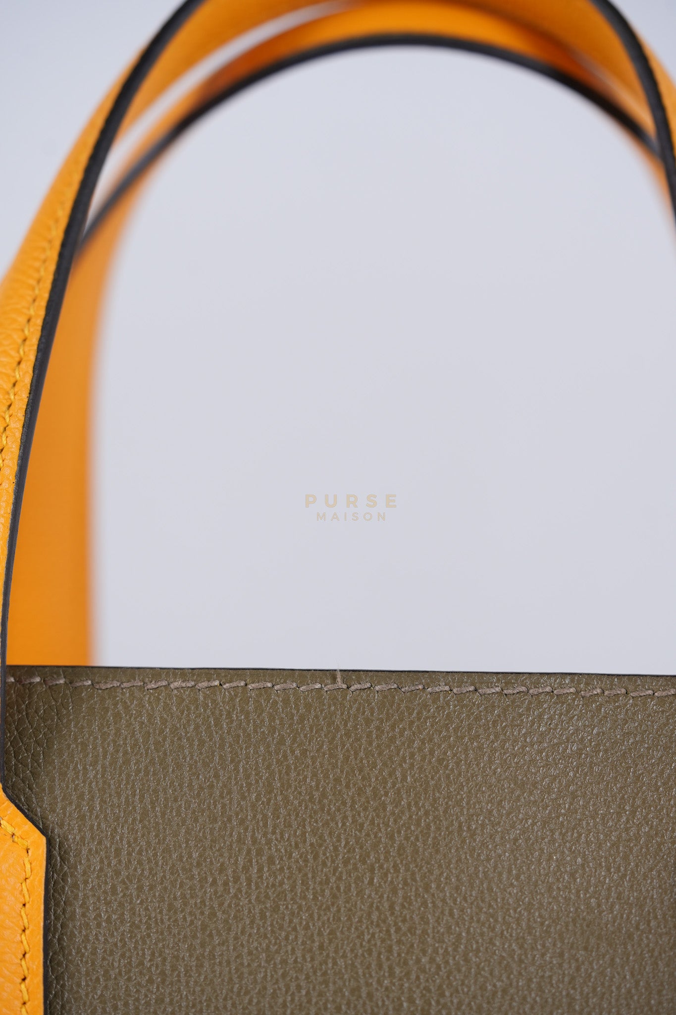 Maxibox Cabas 30 Origan Evercolor and Moutarde Epsom Dual Color Palladium Hardware Handbag Stamp X (2016) | Purse Maison Luxury Bags Shop