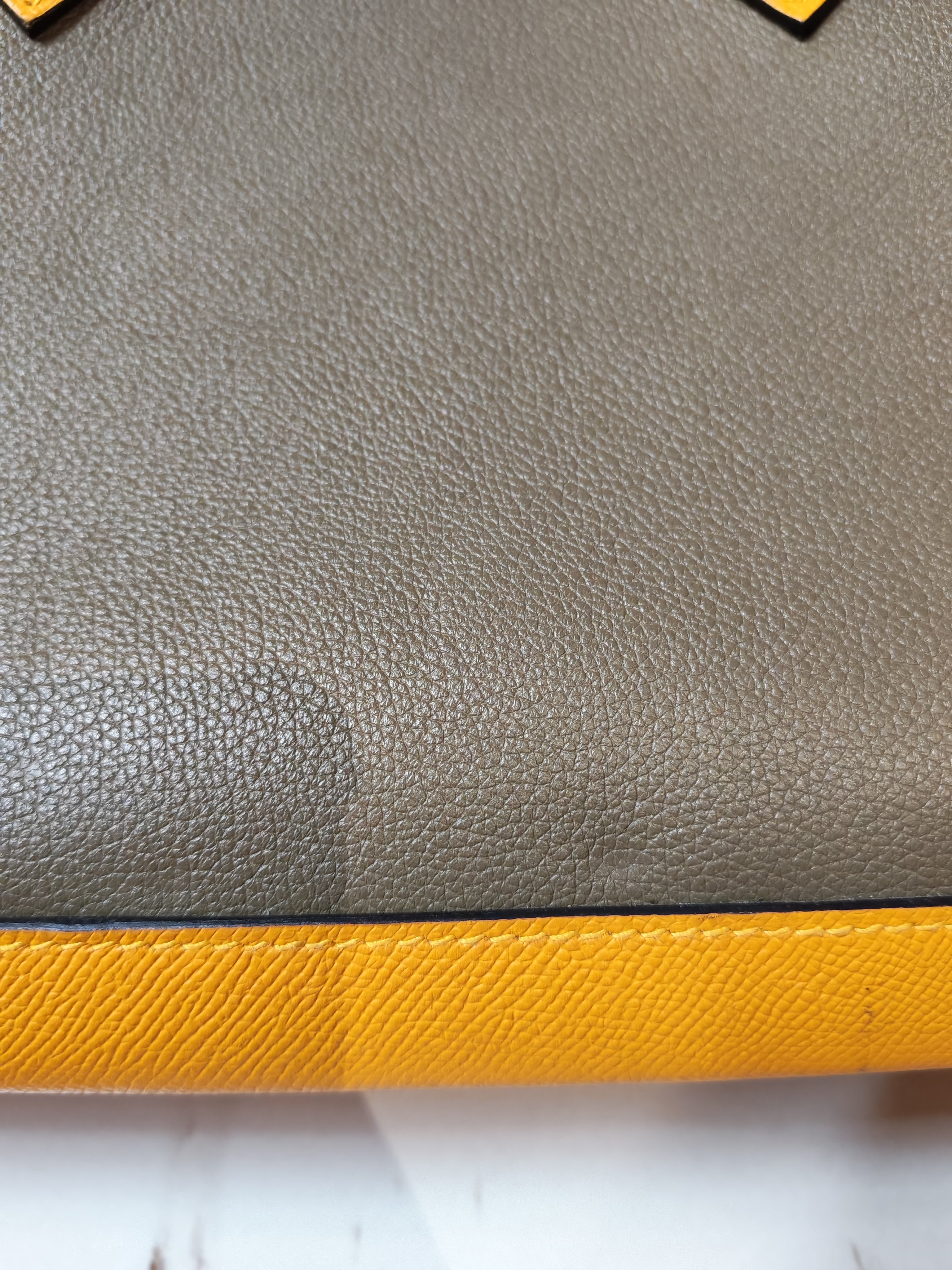 Maxibox Cabas 30 Origan Evercolor and Moutarde Epsom Dual Color Palladium Hardware Handbag Stamp X (2016) | Purse Maison Luxury Bags Shop