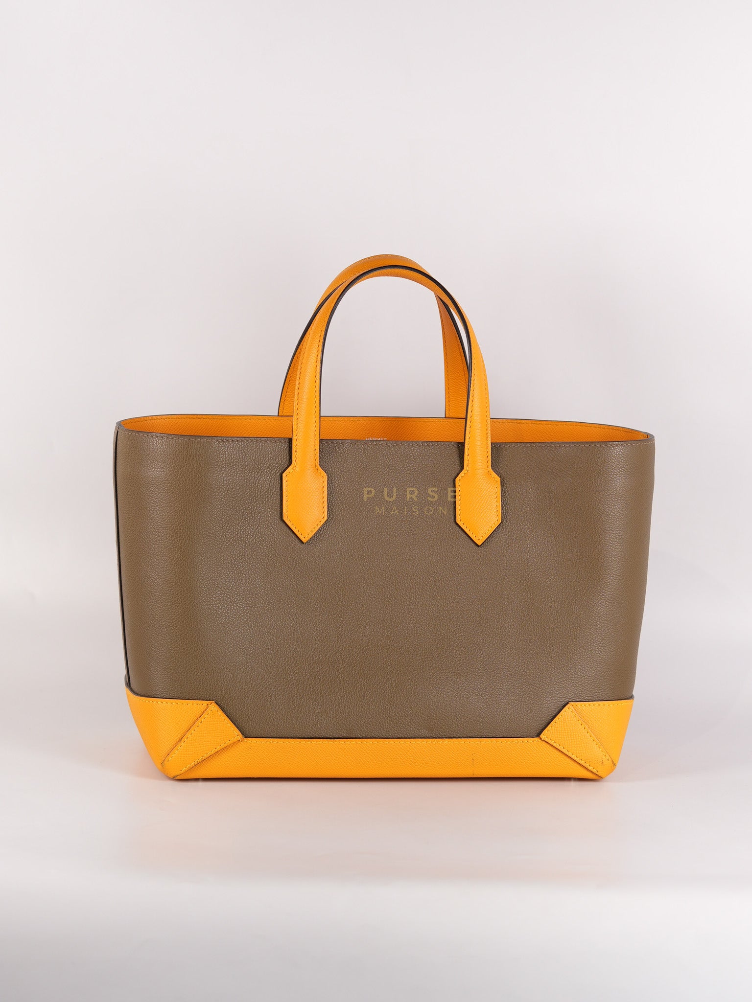 Maxibox Cabas 30 Origan Evercolor and Moutarde Epsom Dual Color Palladium Hardware Handbag Stamp X (2016) | Purse Maison Luxury Bags Shop