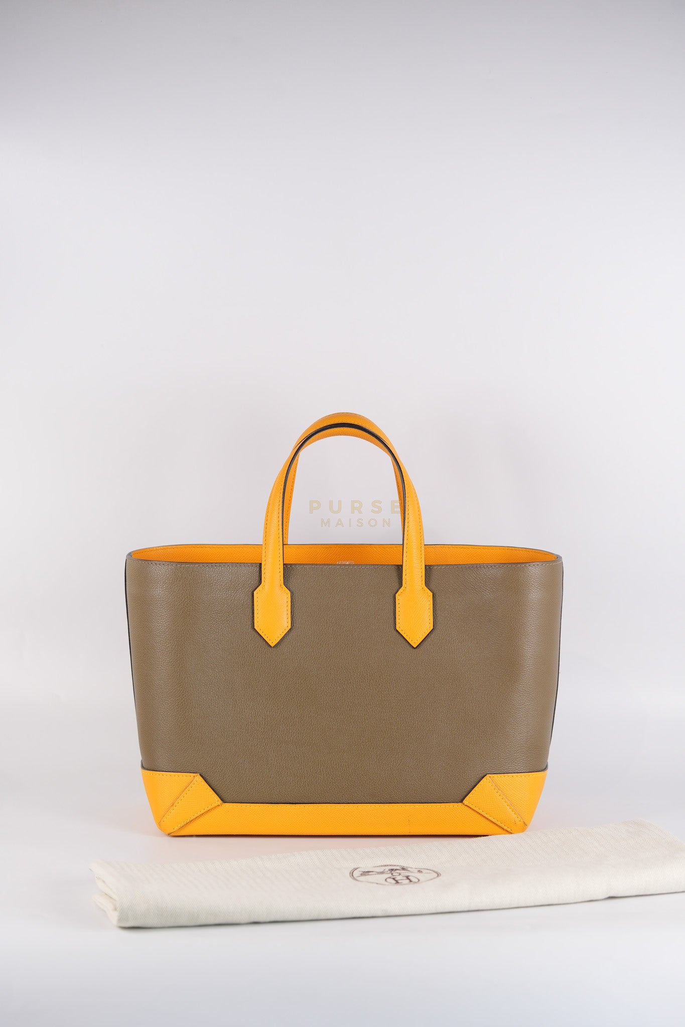 Maxibox Cabas 30 Origan Evercolor and Moutarde Epsom Dual Color Palladium Hardware Handbag Stamp X (2016) | Purse Maison Luxury Bags Shop
