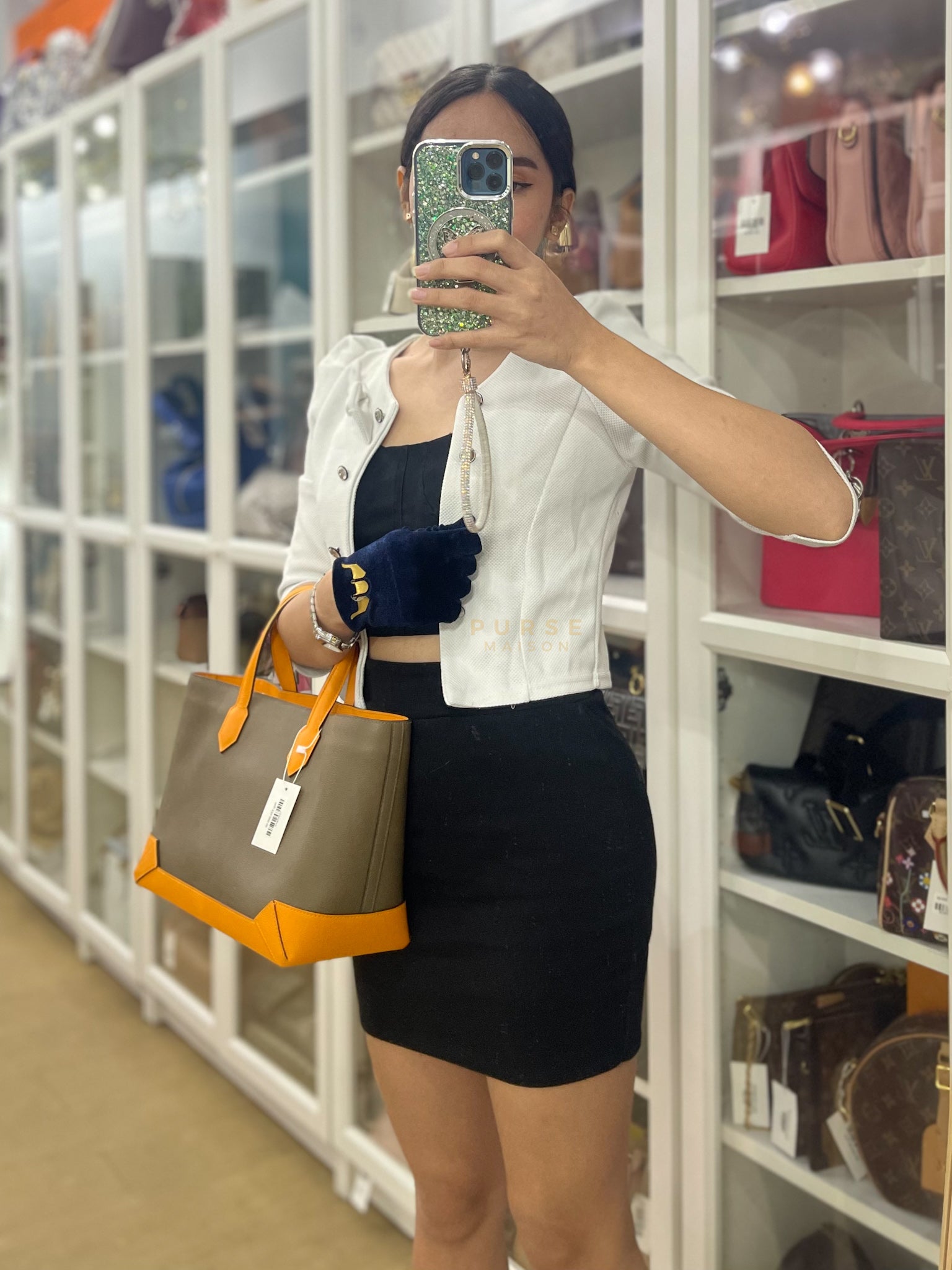 Maxibox Cabas 30 Origan Evercolor and Moutarde Epsom Dual Color Palladium Hardware Handbag Stamp X (2016) | Purse Maison Luxury Bags Shop