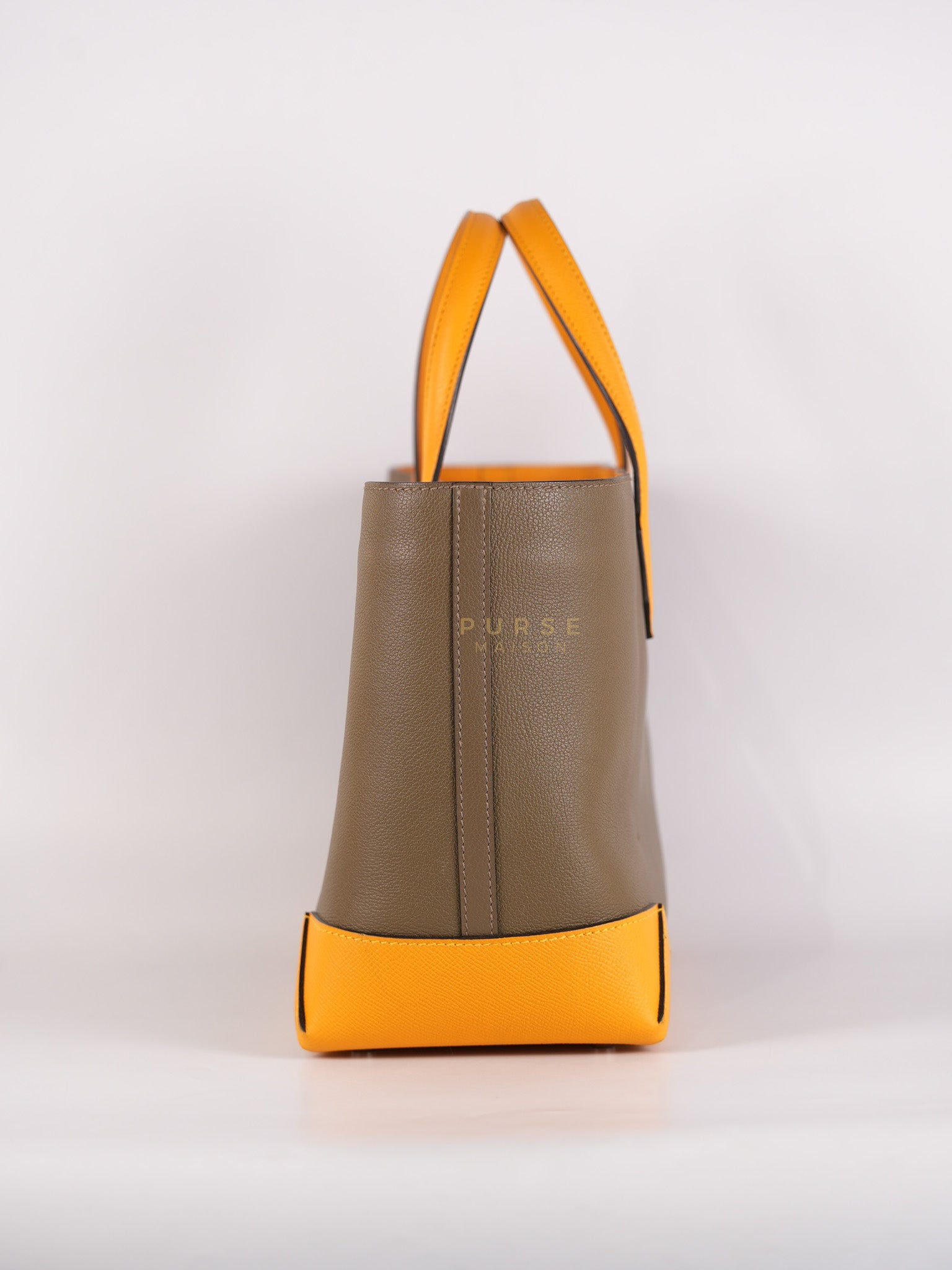 Maxibox Cabas 30 Origan Evercolor and Moutarde Epsom Dual Color Palladium Hardware Handbag Stamp X (2016) | Purse Maison Luxury Bags Shop