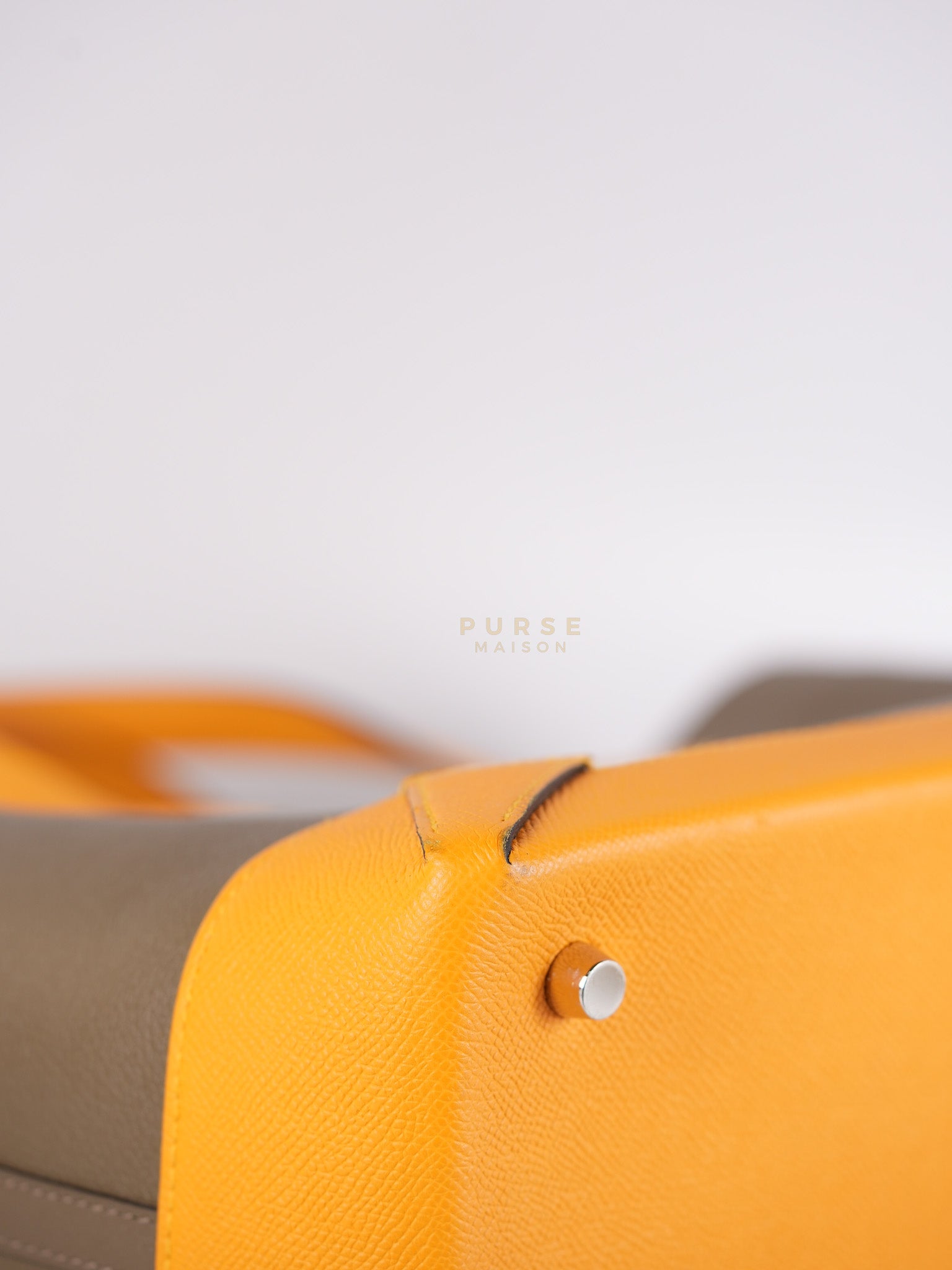 Maxibox Cabas 30 Origan Evercolor and Moutarde Epsom Dual Color Palladium Hardware Handbag Stamp X (2016) | Purse Maison Luxury Bags Shop