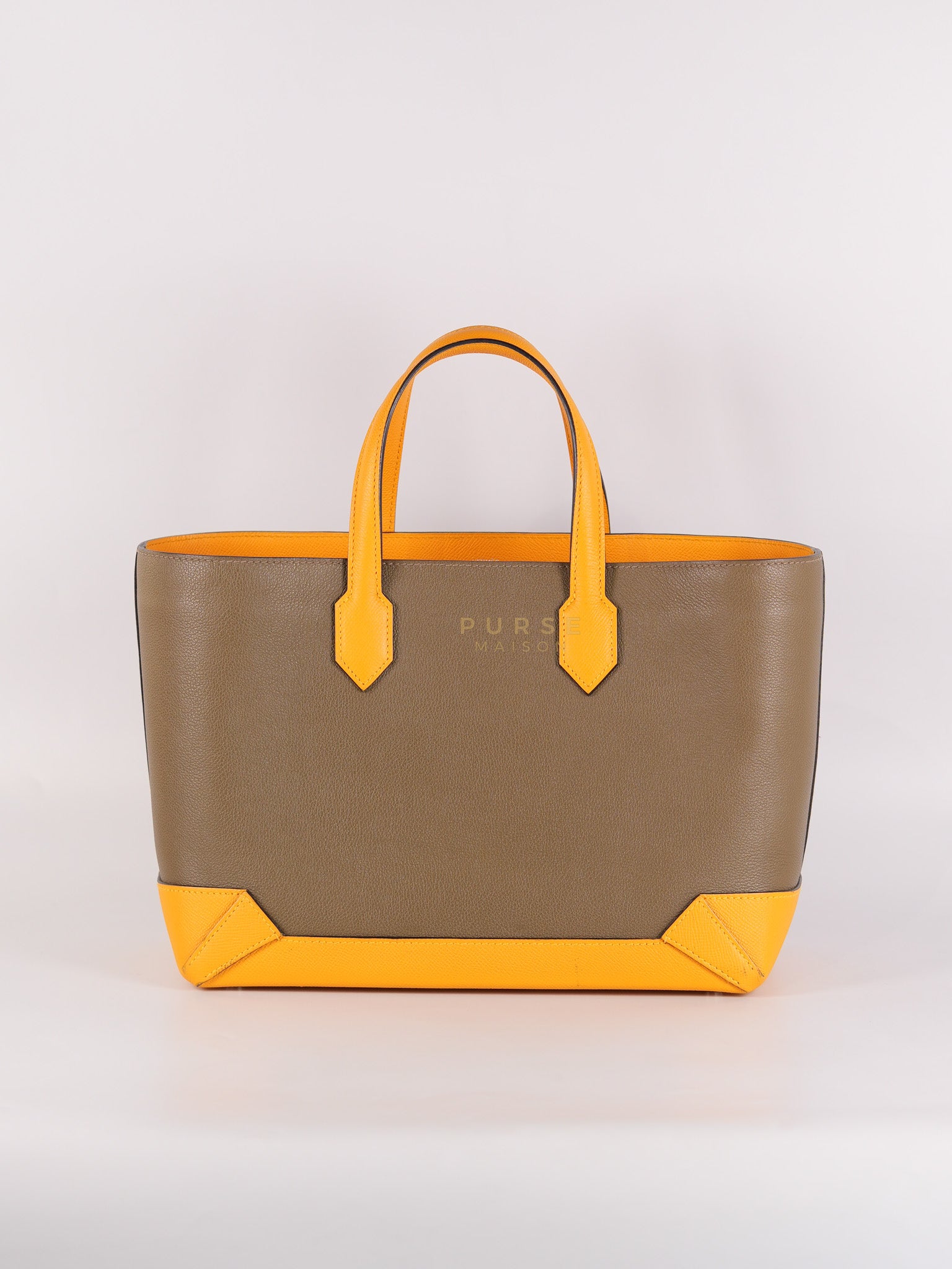 Maxibox Cabas 30 Origan Evercolor and Moutarde Epsom Dual Color Palladium Hardware Handbag Stamp X (2016) | Purse Maison Luxury Bags Shop