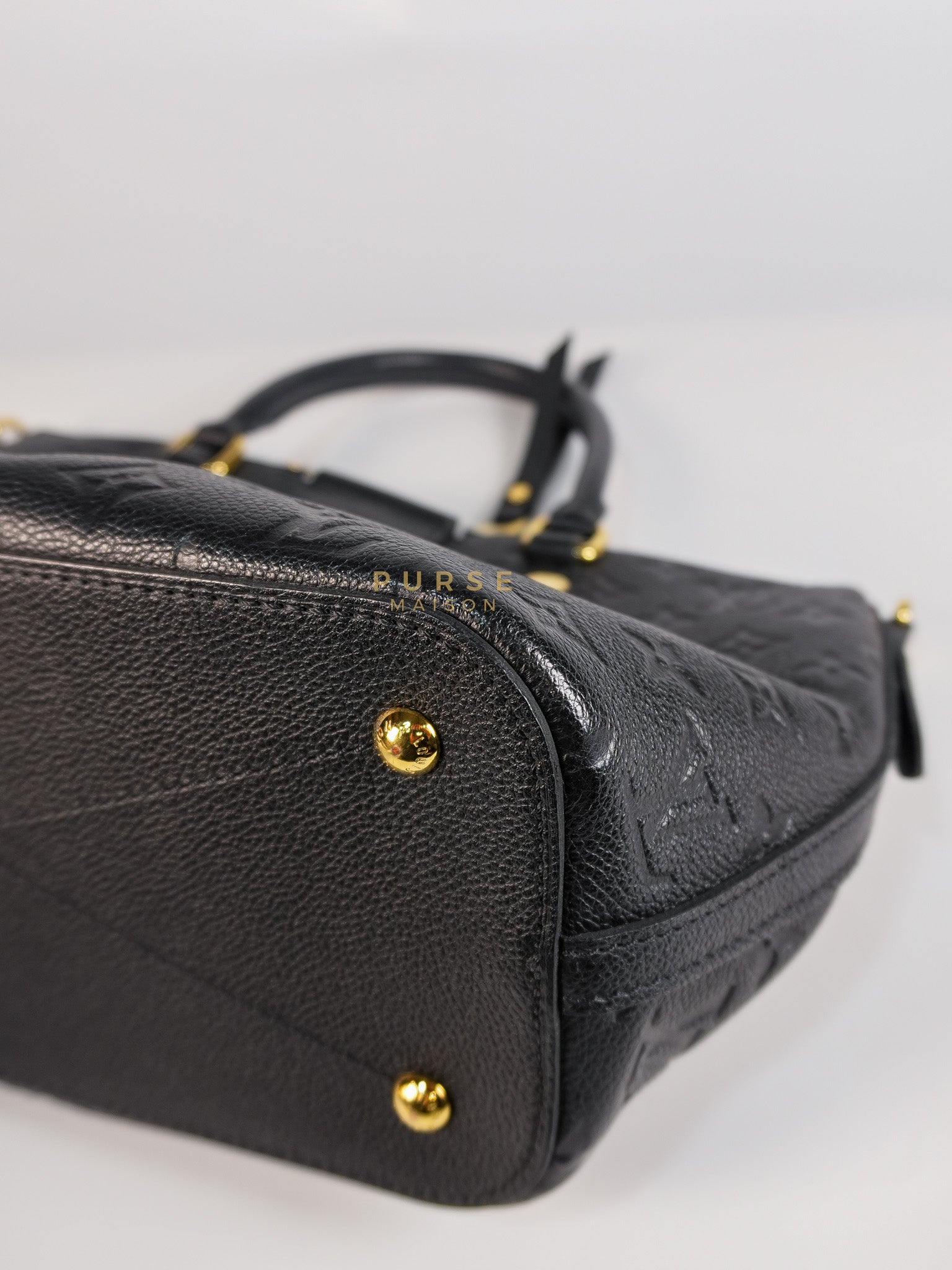 Mazarine PM Bag in Black Monogram Empreinte Leather & Gold Hardware (Date Code: DU2166) | Purse Maison Luxury Bags Shop