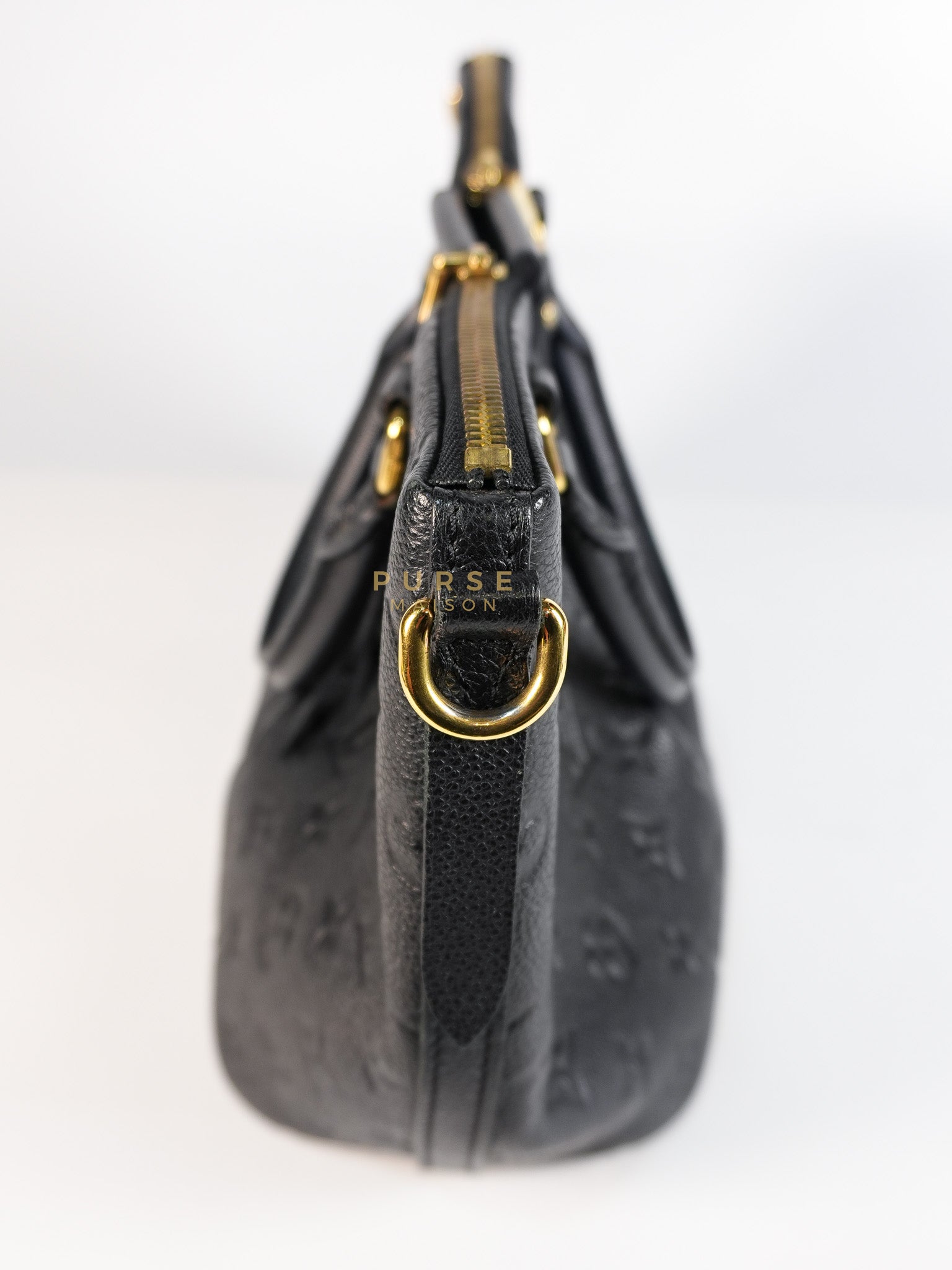 Mazarine PM Bag in Black Monogram Empreinte Leather & Gold Hardware (Date Code: DU2166) | Purse Maison Luxury Bags Shop