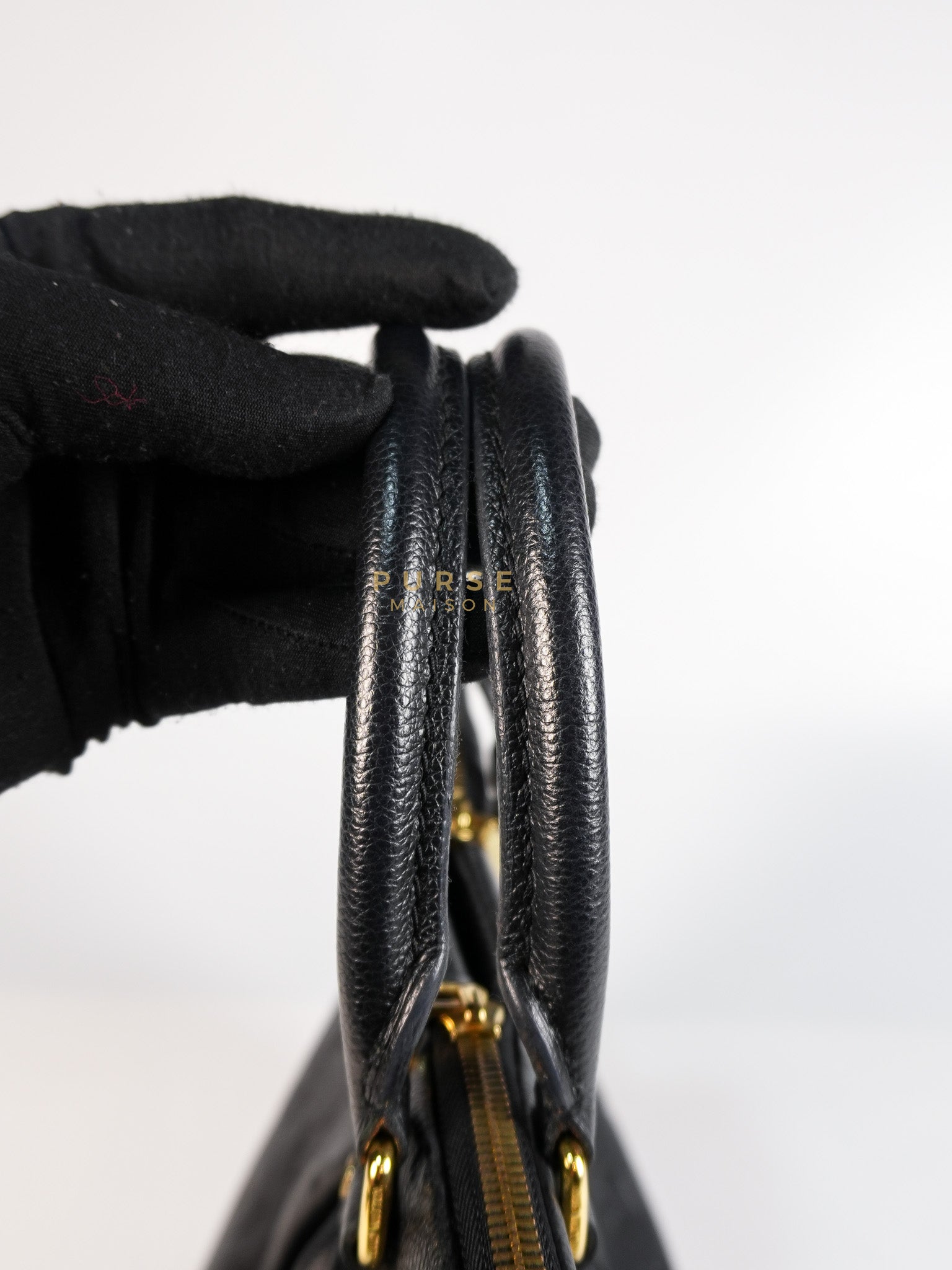 Mazarine PM Bag in Black Monogram Empreinte Leather & Gold Hardware (Date Code: DU2166) | Purse Maison Luxury Bags Shop