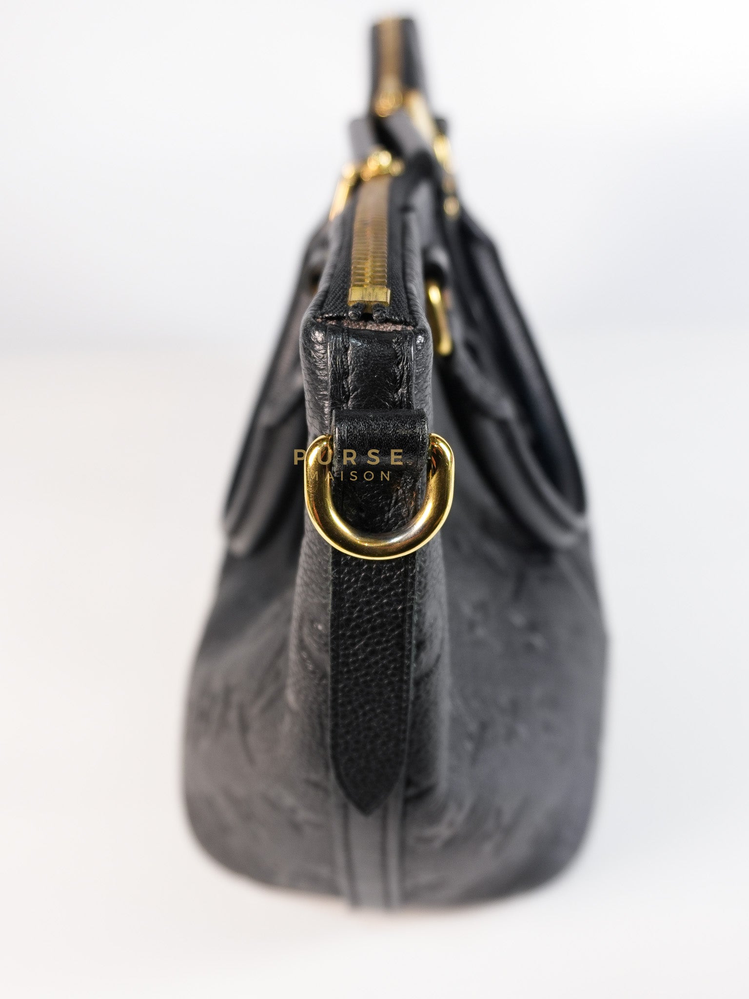 Mazarine PM Bag in Black Monogram Empreinte Leather & Gold Hardware (Date Code: DU2166) | Purse Maison Luxury Bags Shop