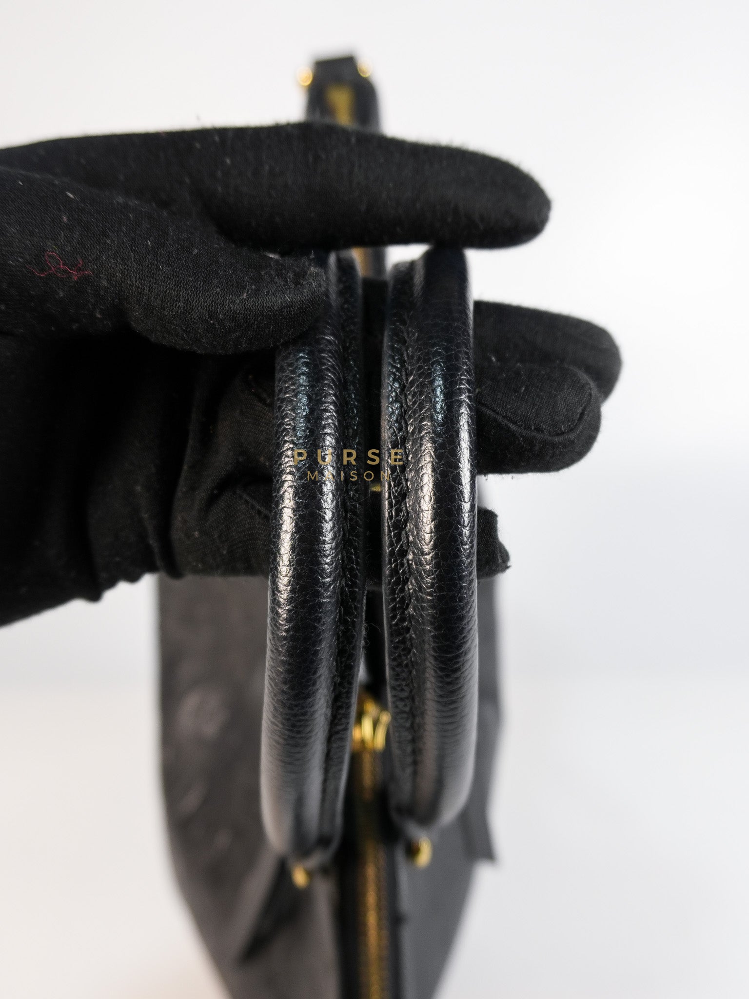 Mazarine PM Bag in Black Monogram Empreinte Leather & Gold Hardware (Date Code: DU2166) | Purse Maison Luxury Bags Shop