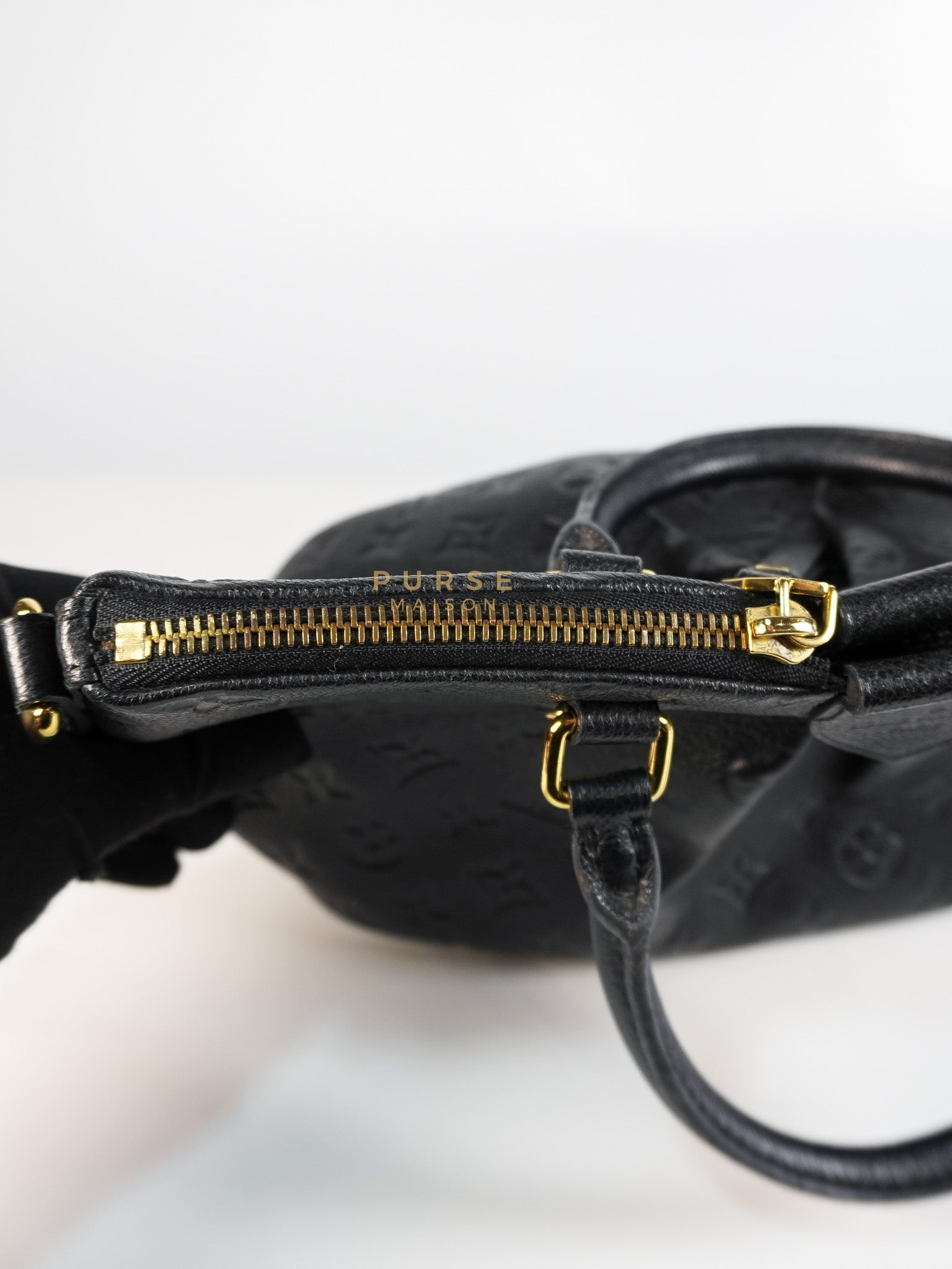 Mazarine PM Bag in Black Monogram Empreinte Leather & Gold Hardware (Date Code: DU2166) | Purse Maison Luxury Bags Shop