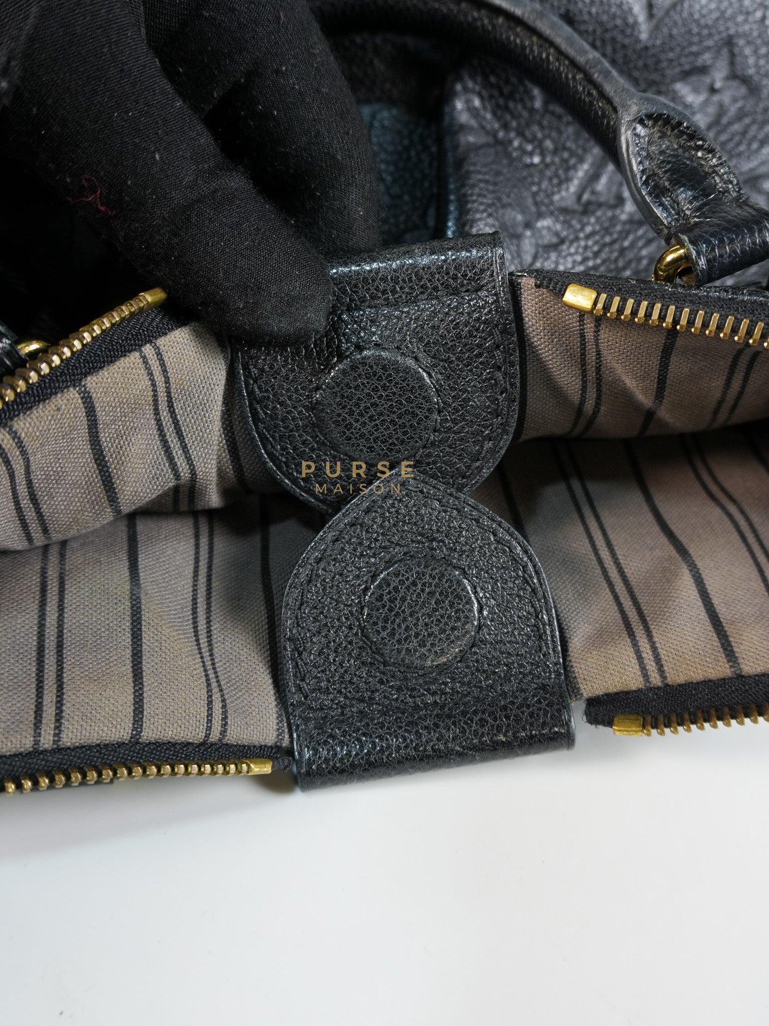 Mazarine PM Bag in Black Monogram Empreinte Leather & Gold Hardware (Date Code: DU2166) | Purse Maison Luxury Bags Shop