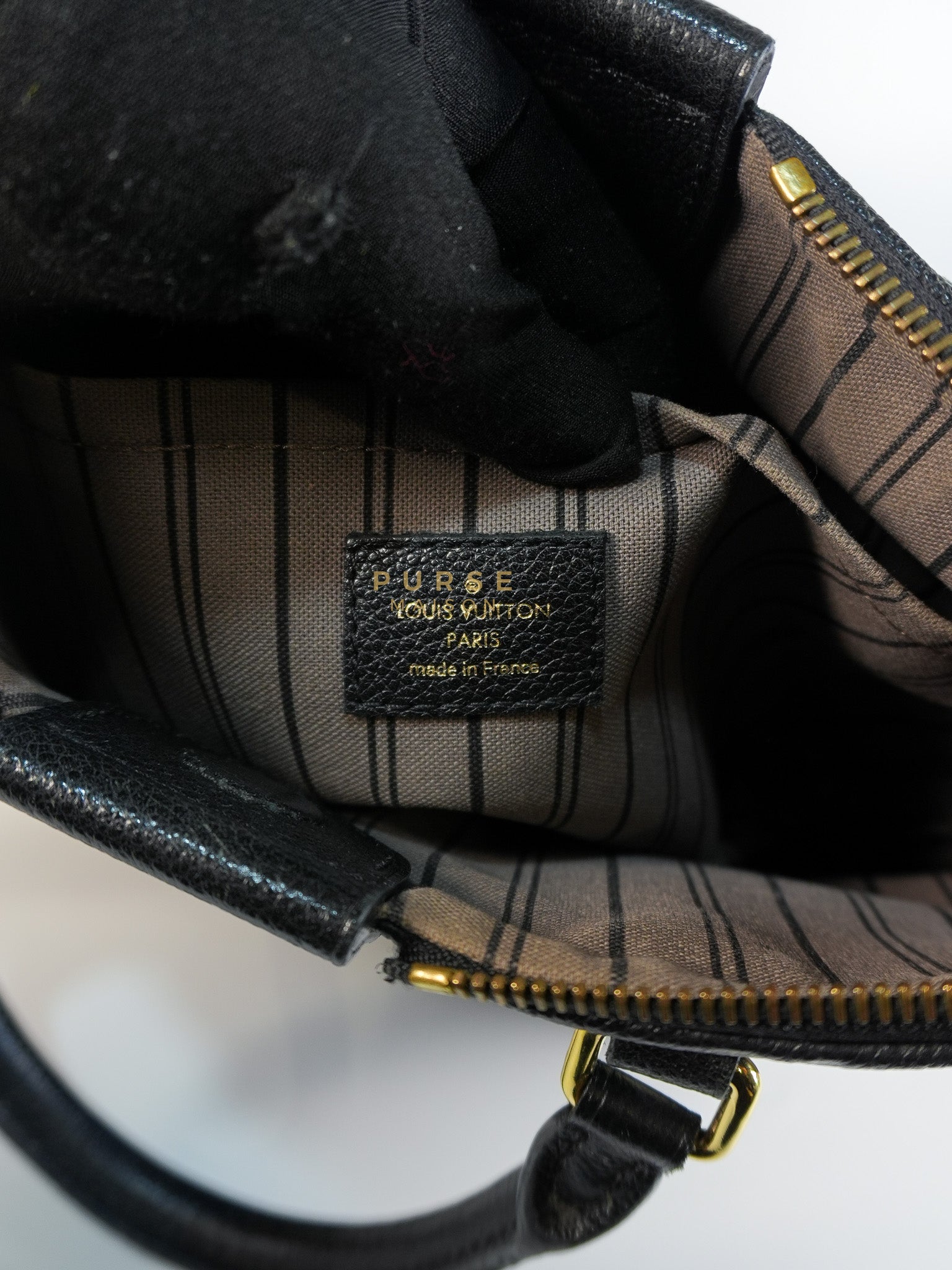 Mazarine PM Bag in Black Monogram Empreinte Leather & Gold Hardware (Date Code: DU2166) | Purse Maison Luxury Bags Shop