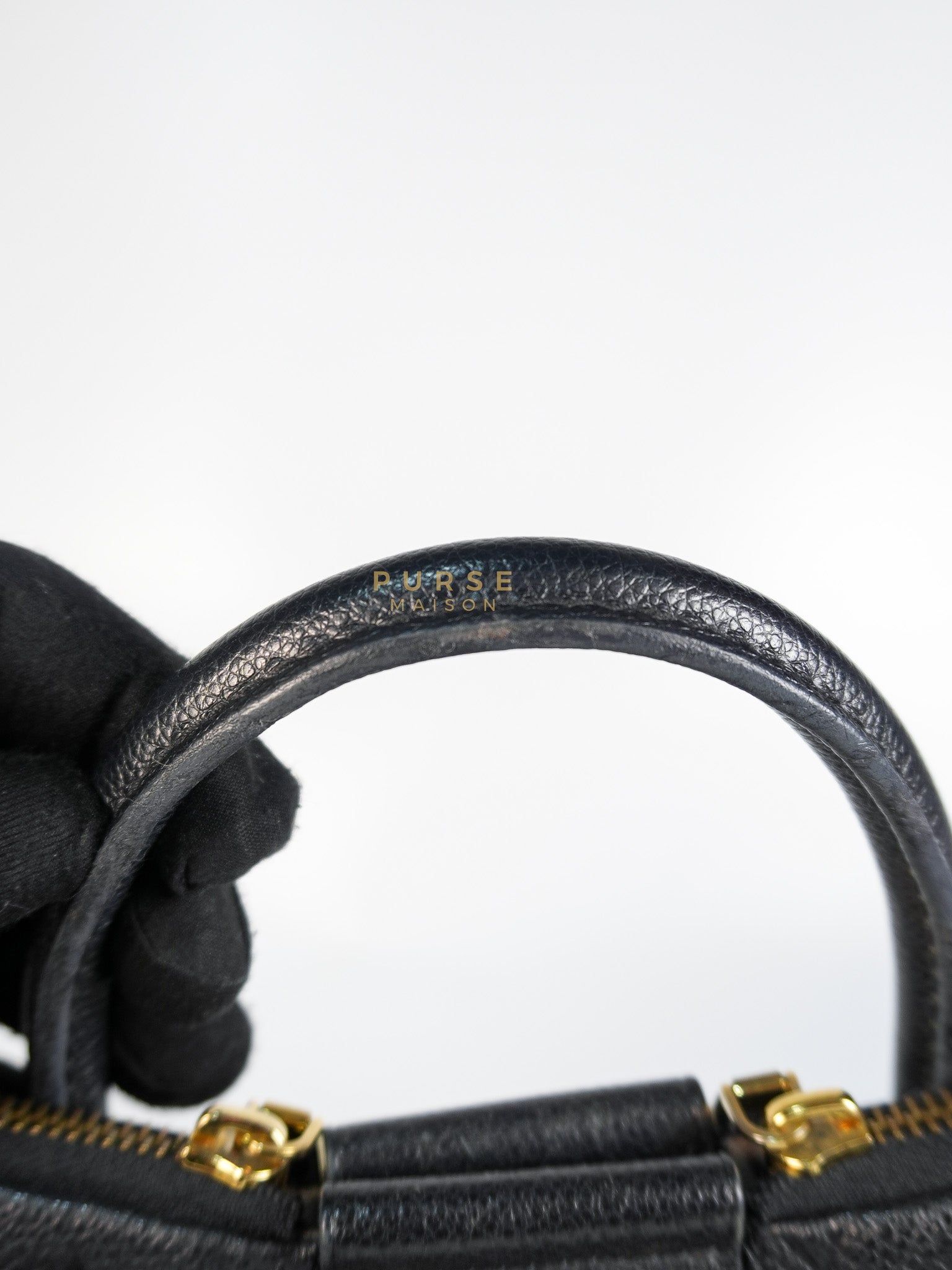 Mazarine PM Bag in Black Monogram Empreinte Leather & Gold Hardware (Date Code: DU2166) | Purse Maison Luxury Bags Shop