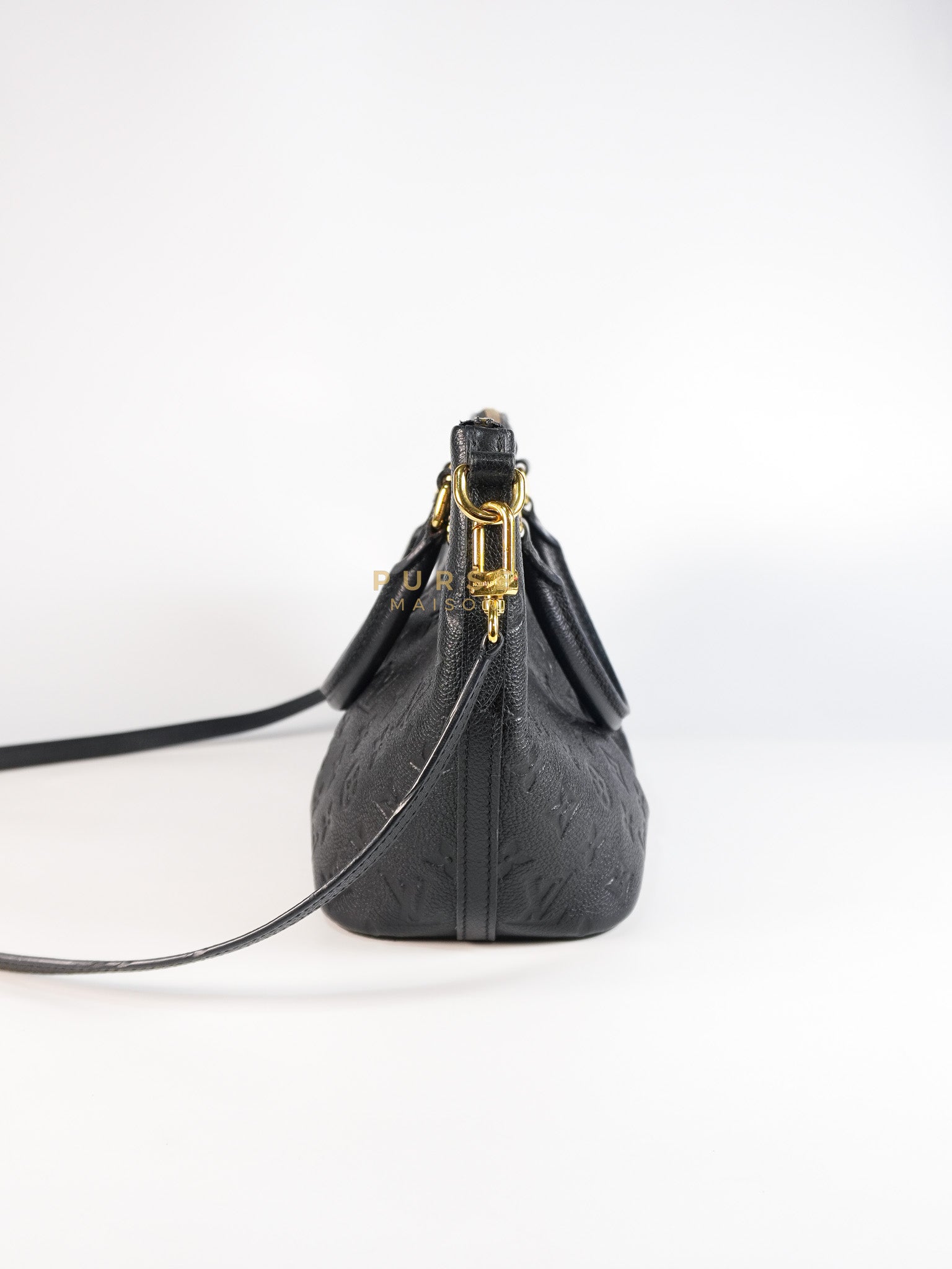 Mazarine PM Bag in Black Monogram Empreinte Leather & Gold Hardware (Date Code: DU2166) | Purse Maison Luxury Bags Shop