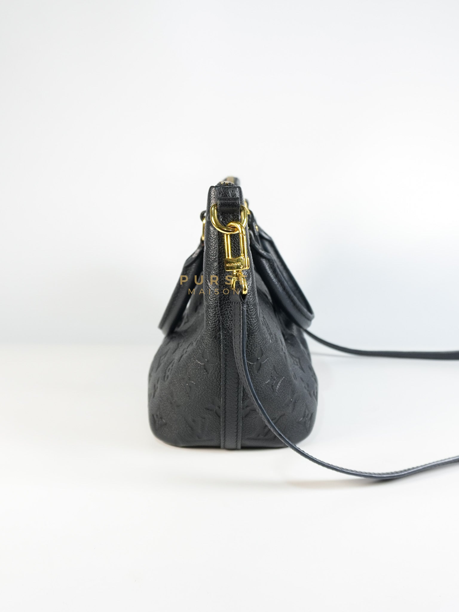 Mazarine PM Bag in Black Monogram Empreinte Leather & Gold Hardware (Date Code: DU2166) | Purse Maison Luxury Bags Shop