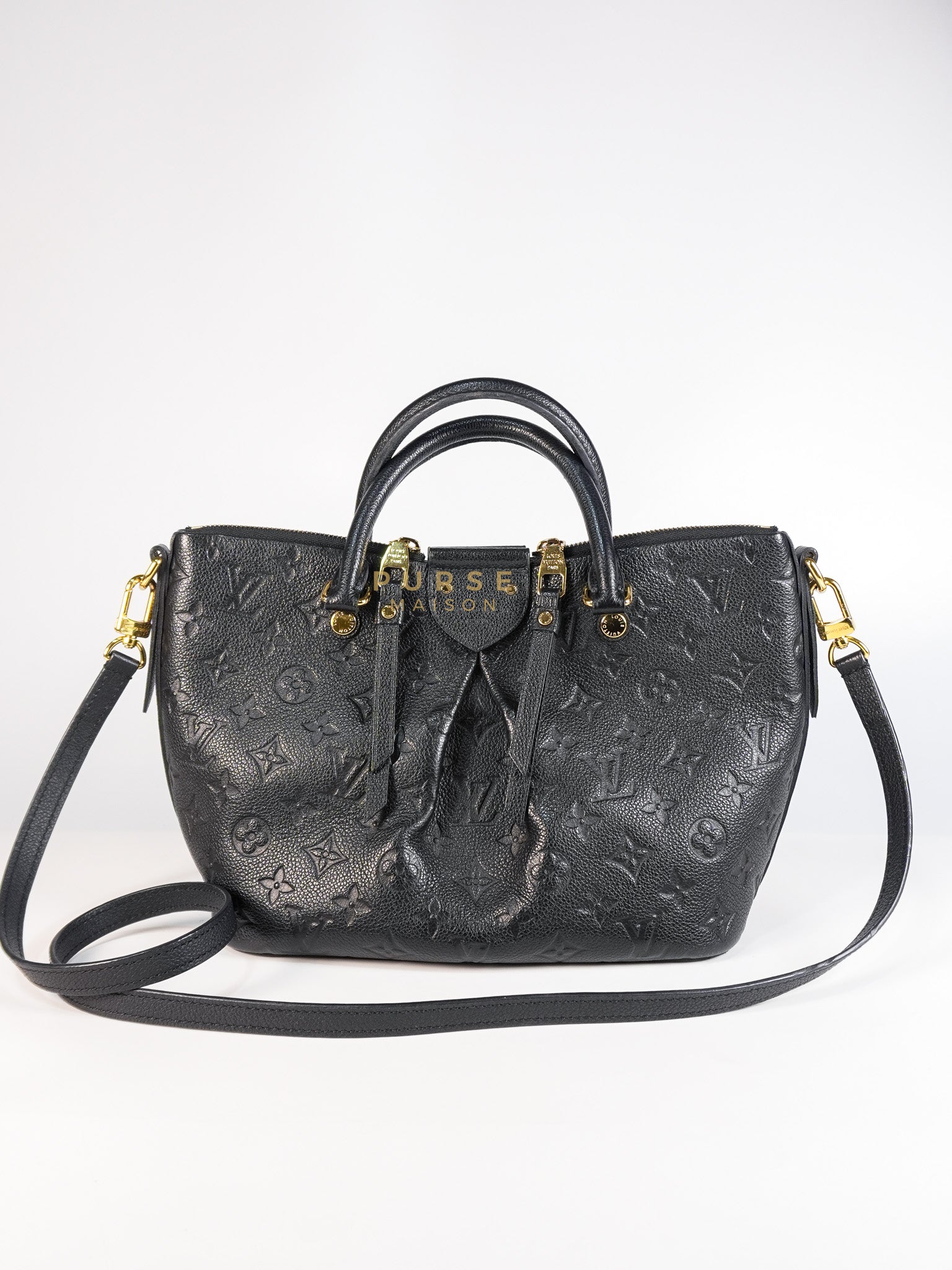 Mazarine PM Bag in Black Monogram Empreinte Leather & Gold Hardware (Date Code: DU2166) | Purse Maison Luxury Bags Shop