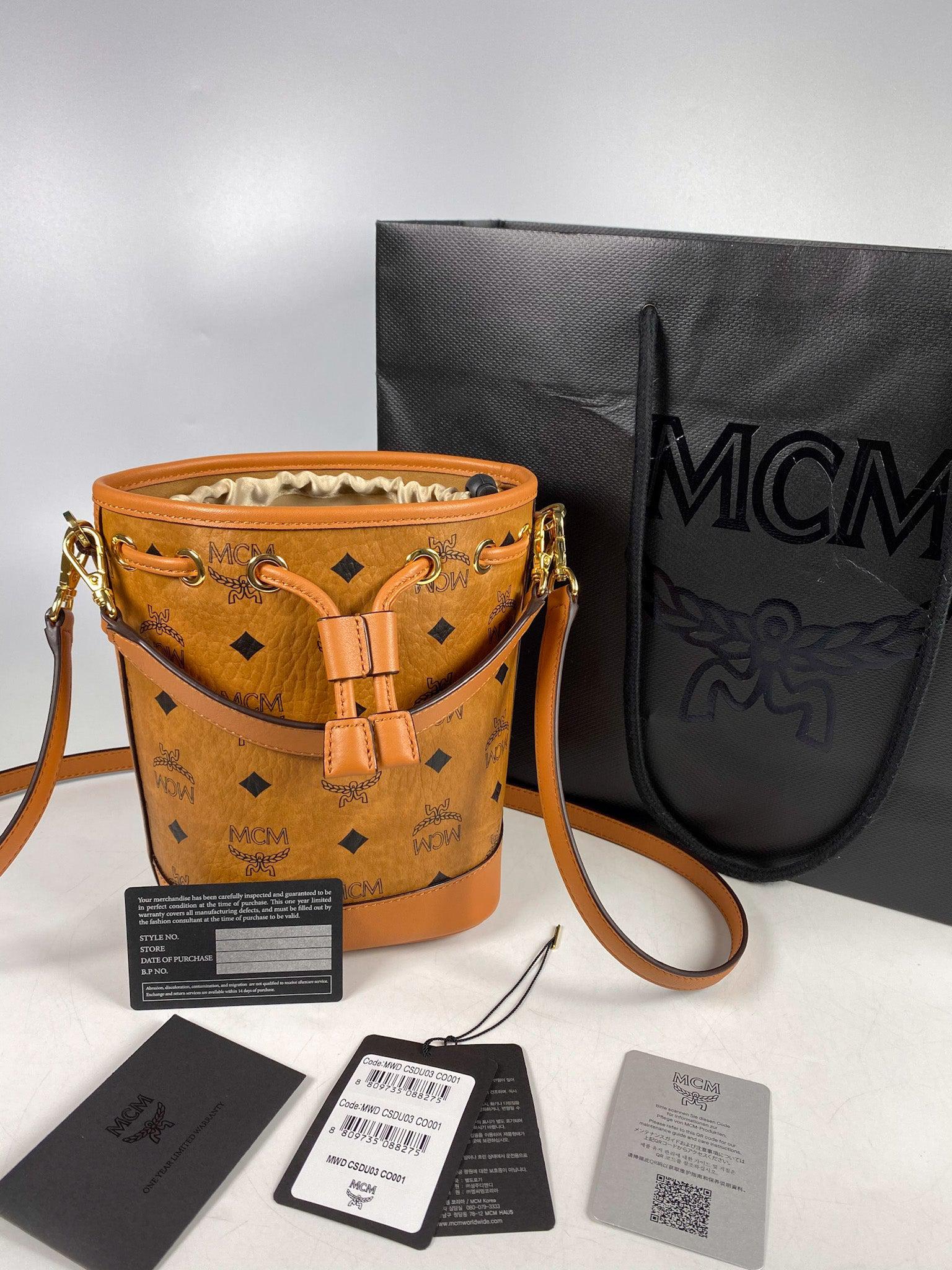 MCM Dessau Visetos Bucket Bag